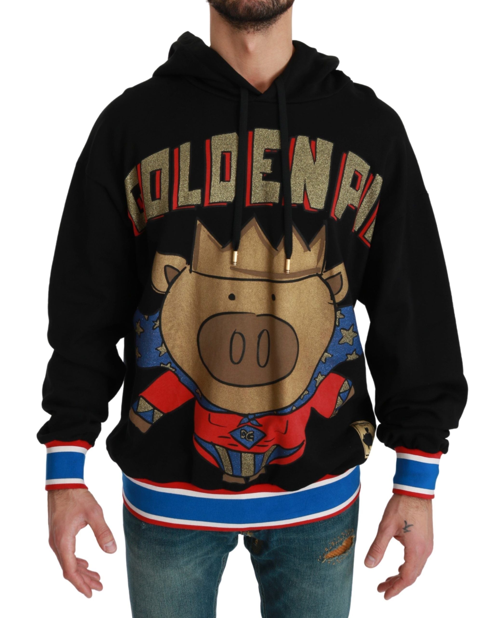 Elegant Hooded Pullover With Regal Motif - ventzia