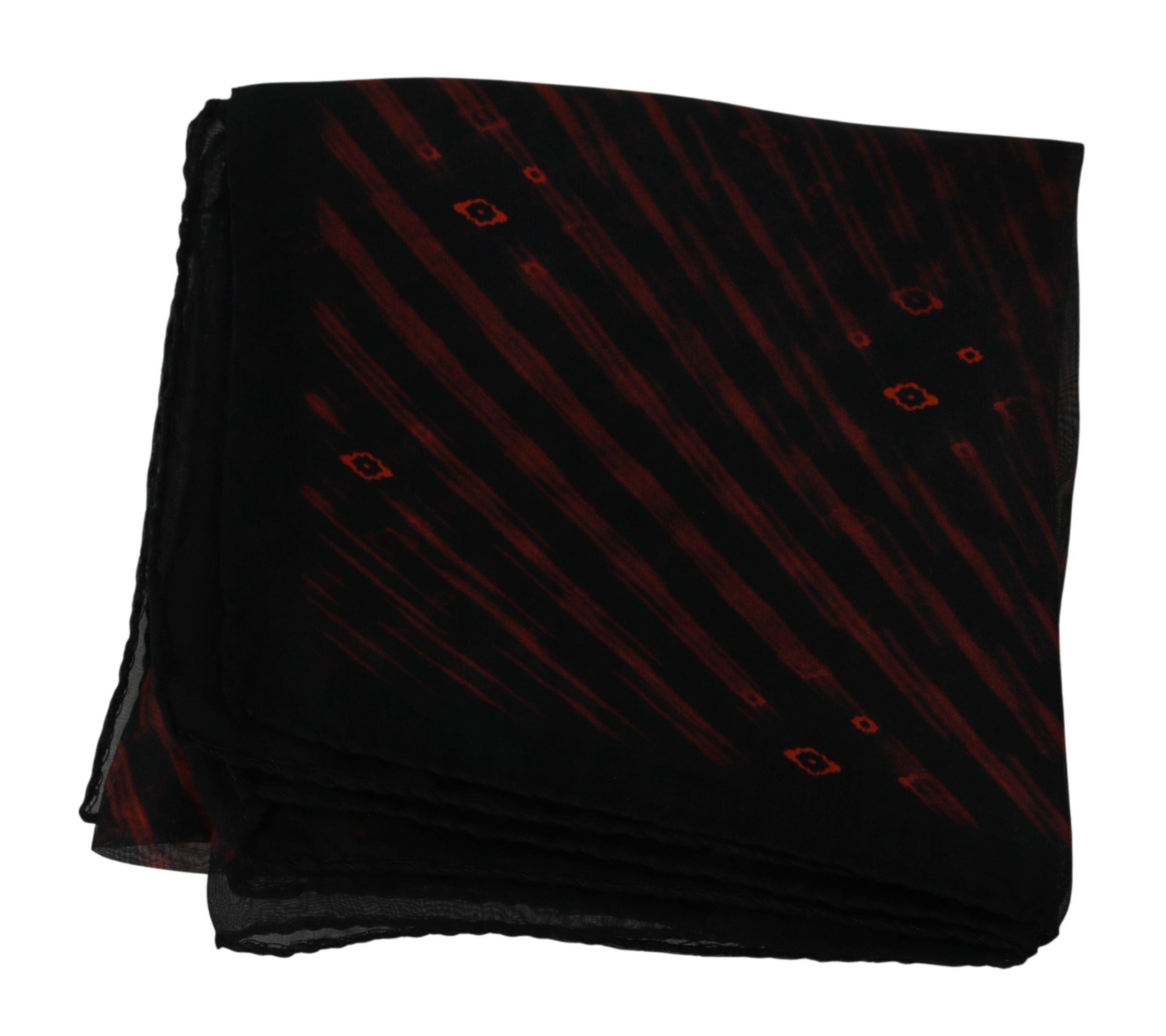 Elegant Silk Scarf Bandana Hat in Black Orange - ventzia