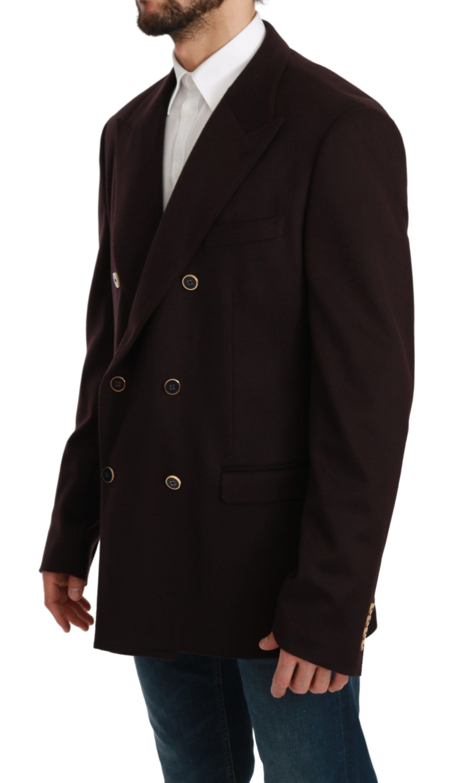 Elegant Bordeaux Taormina Cashmere Blazer - ventzia
