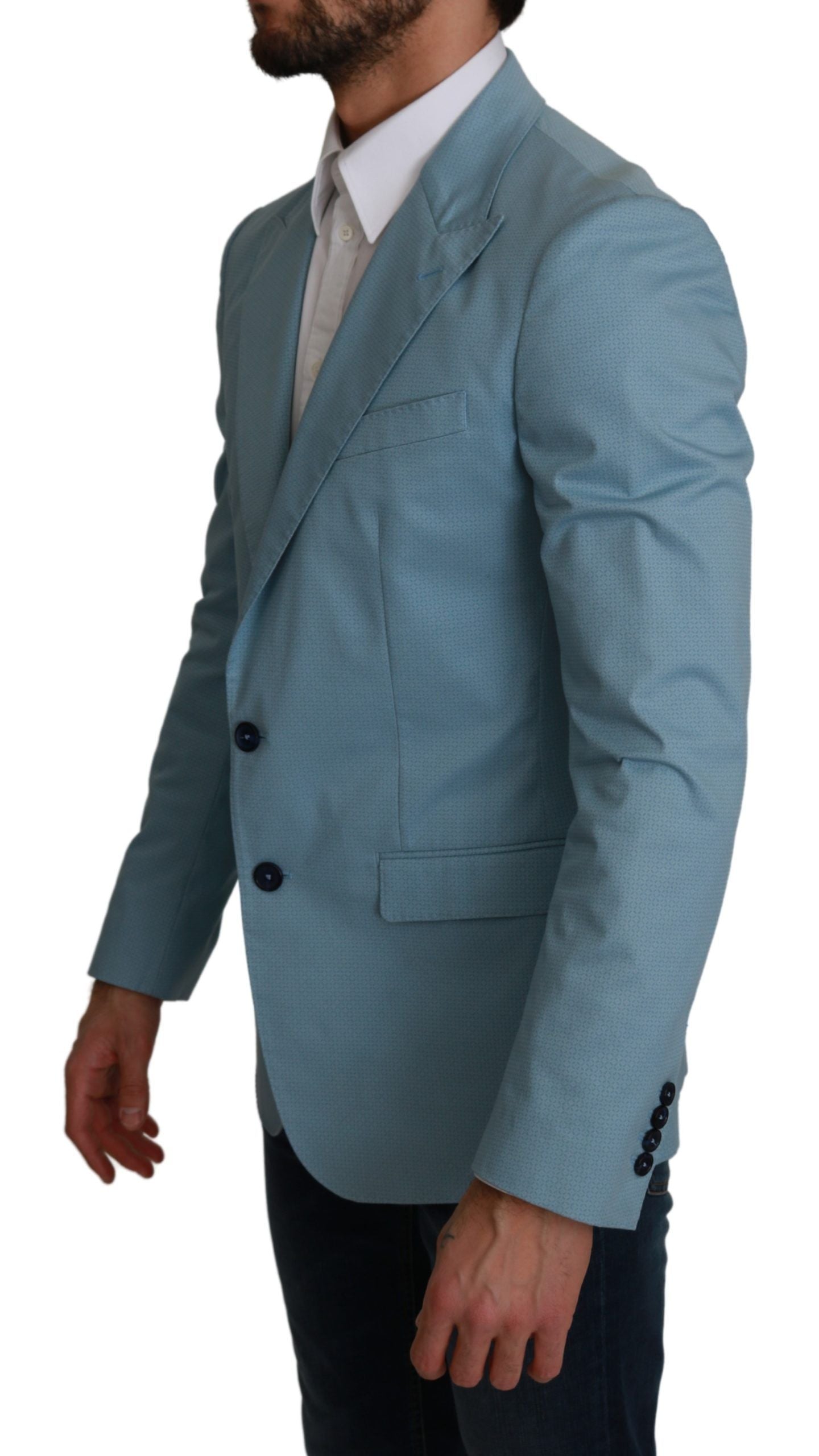 Elegant Blue Fantasy Pattern Blazer - ventzia