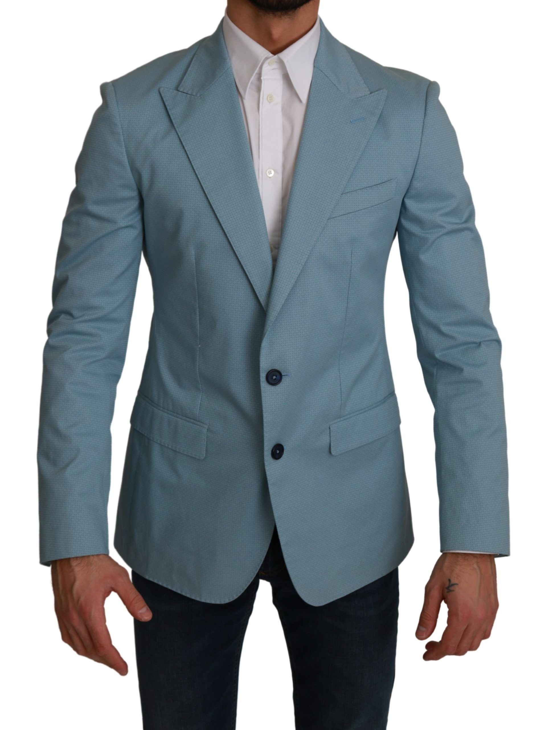 Elegant Blue Fantasy Pattern Blazer - ventzia