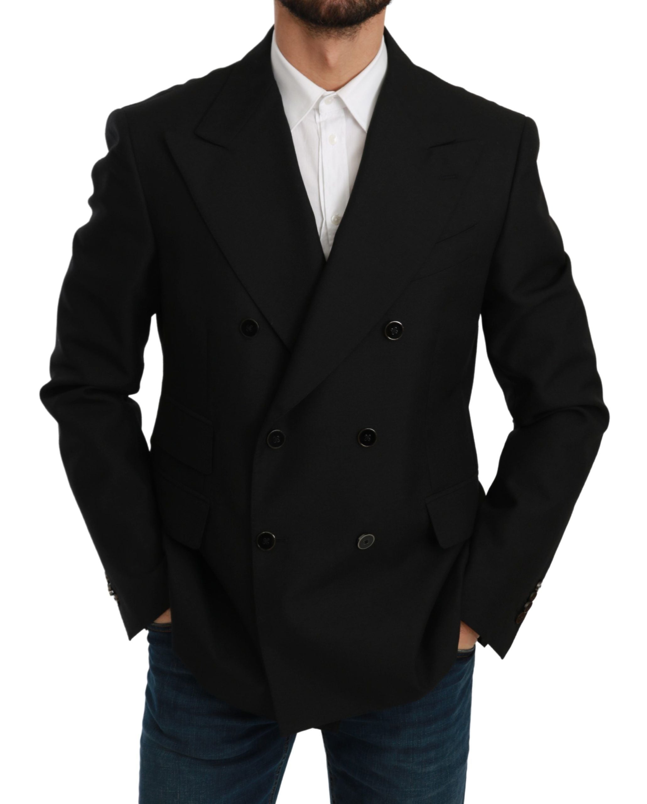Elegant Black Slim Fit Formal Blazer - ventzia