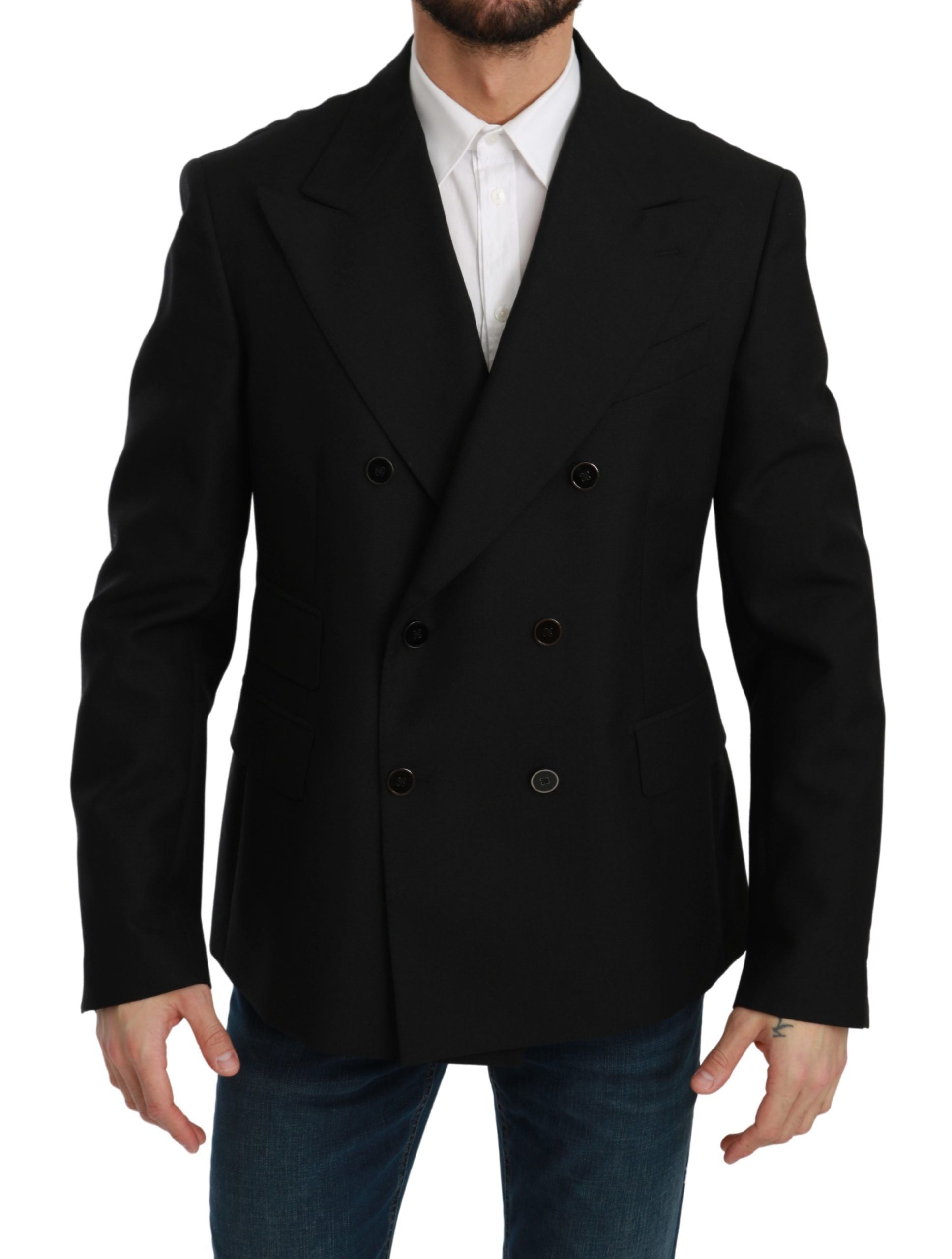 Elegant Black Slim Fit Formal Blazer - ventzia