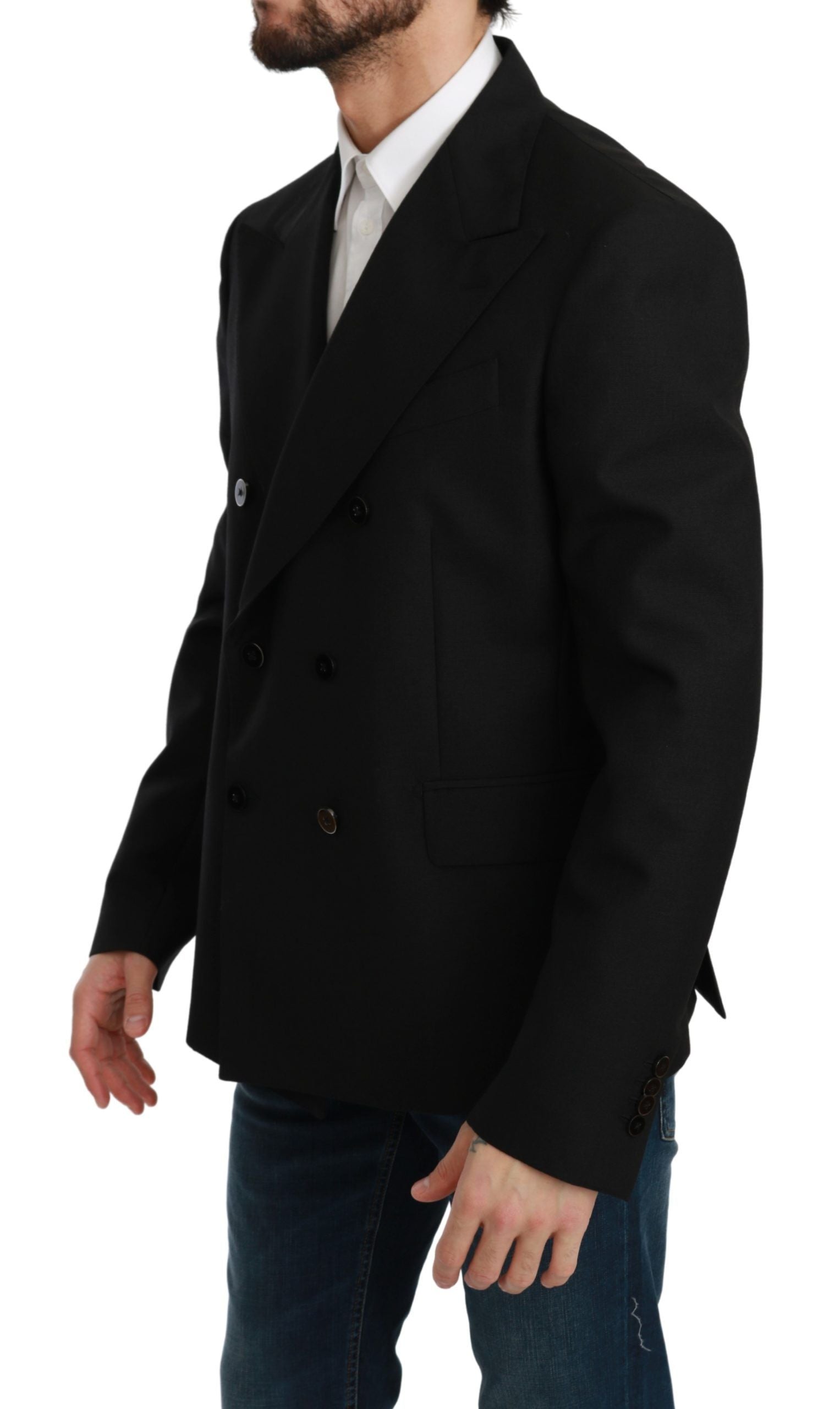 Elegant Black Slim Fit Formal Blazer - ventzia