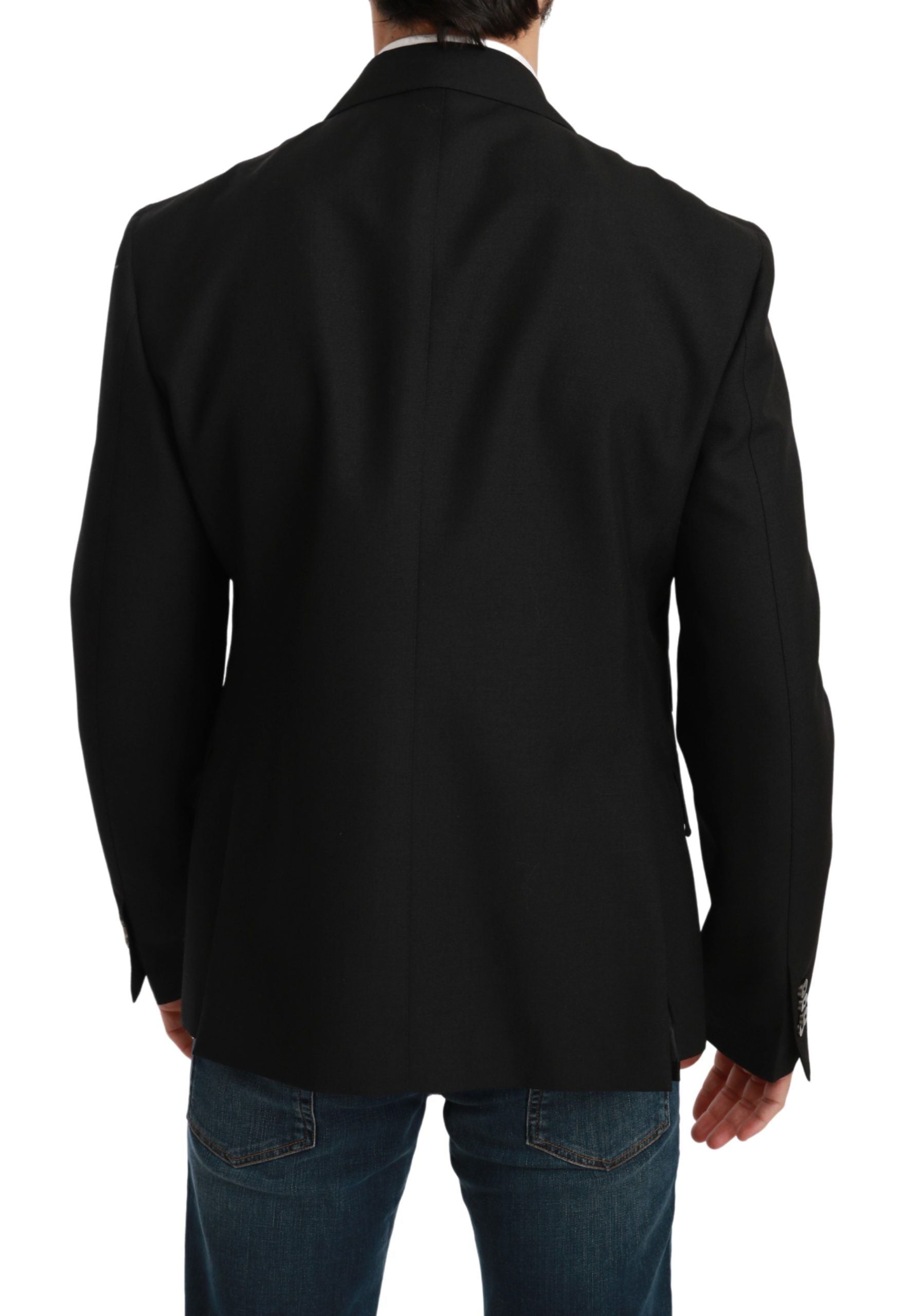 Elegant Black Slim Fit Formal Blazer - ventzia