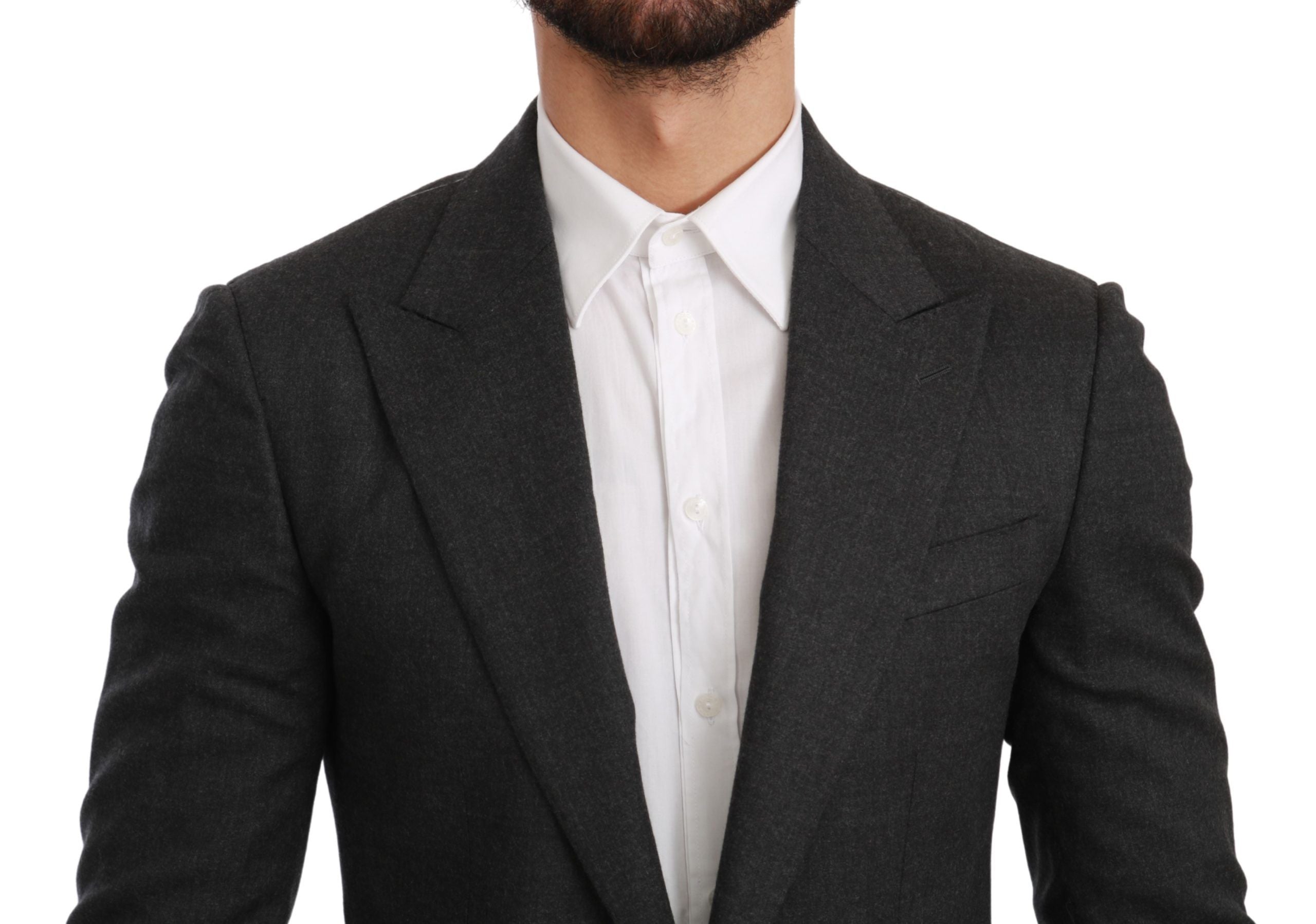 Elegant Gray Slim Fit Formal Blazer - ventzia