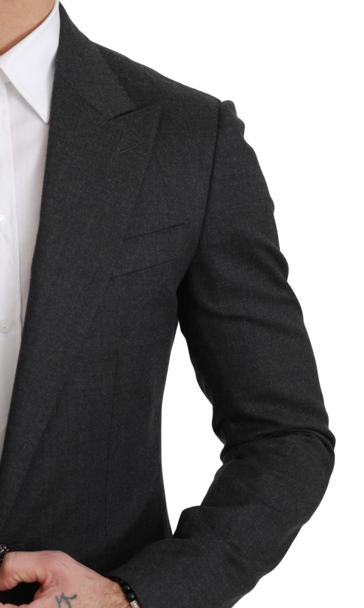 Elegant Gray Slim Fit Formal Blazer - ventzia