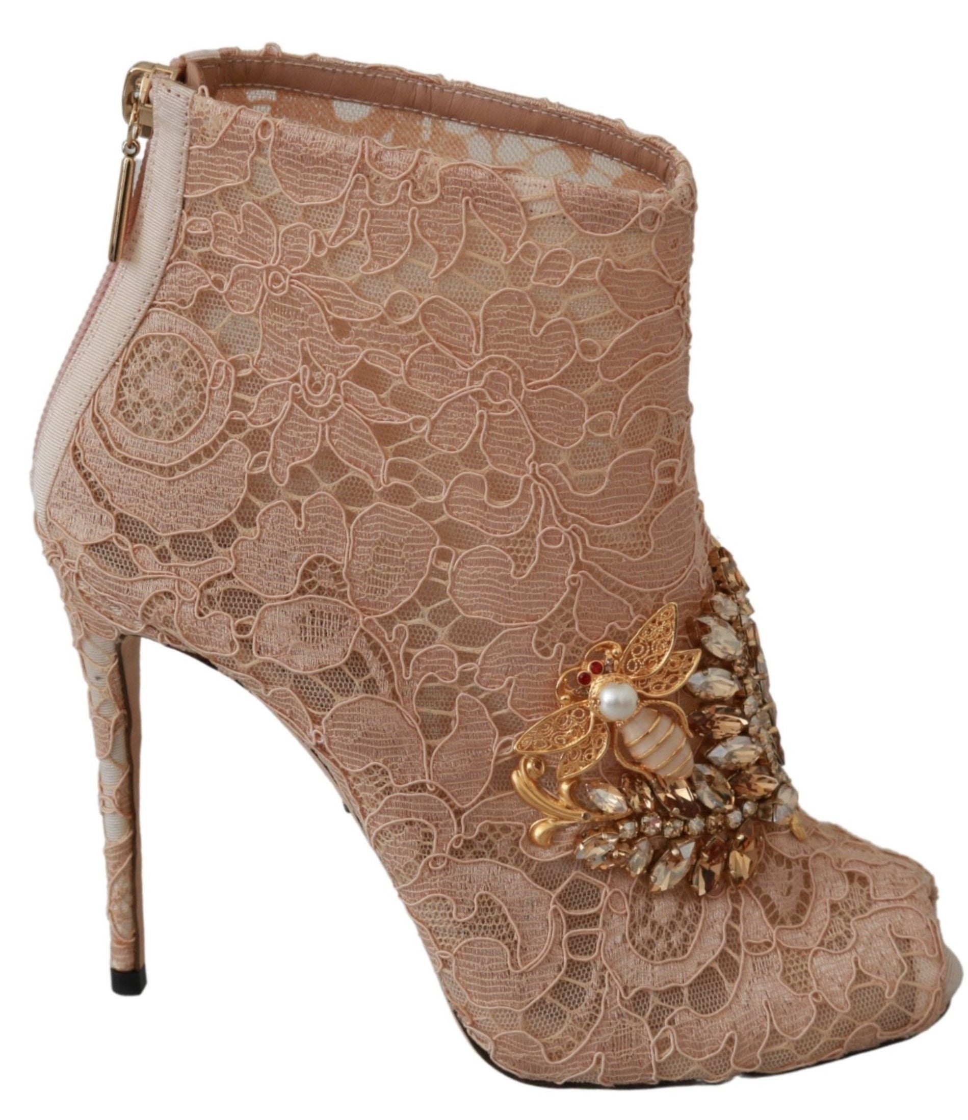 Elegant Lace Stilettos with Crystal Accents - ventzia