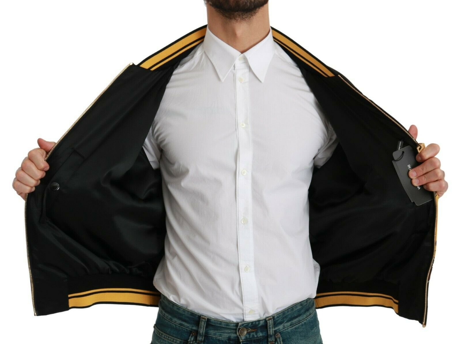 Multicolor Motive Bomber Style Jacket - ventzia