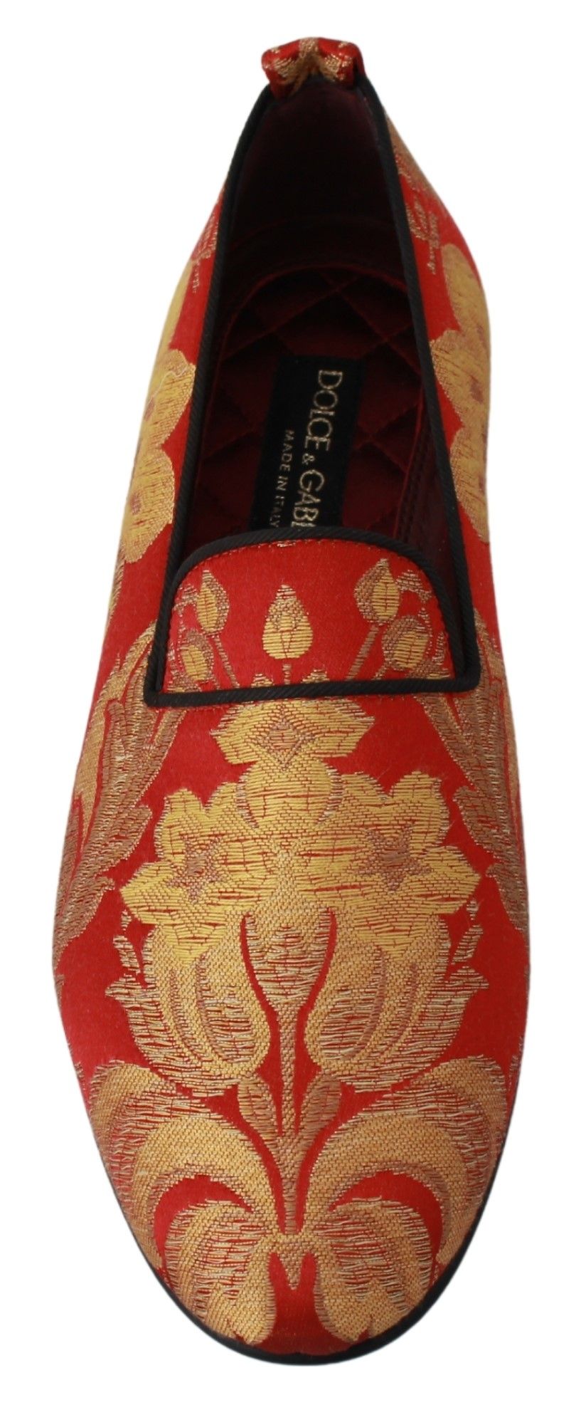 Rose Gold Brocade Loafers Slide Flats - ventzia