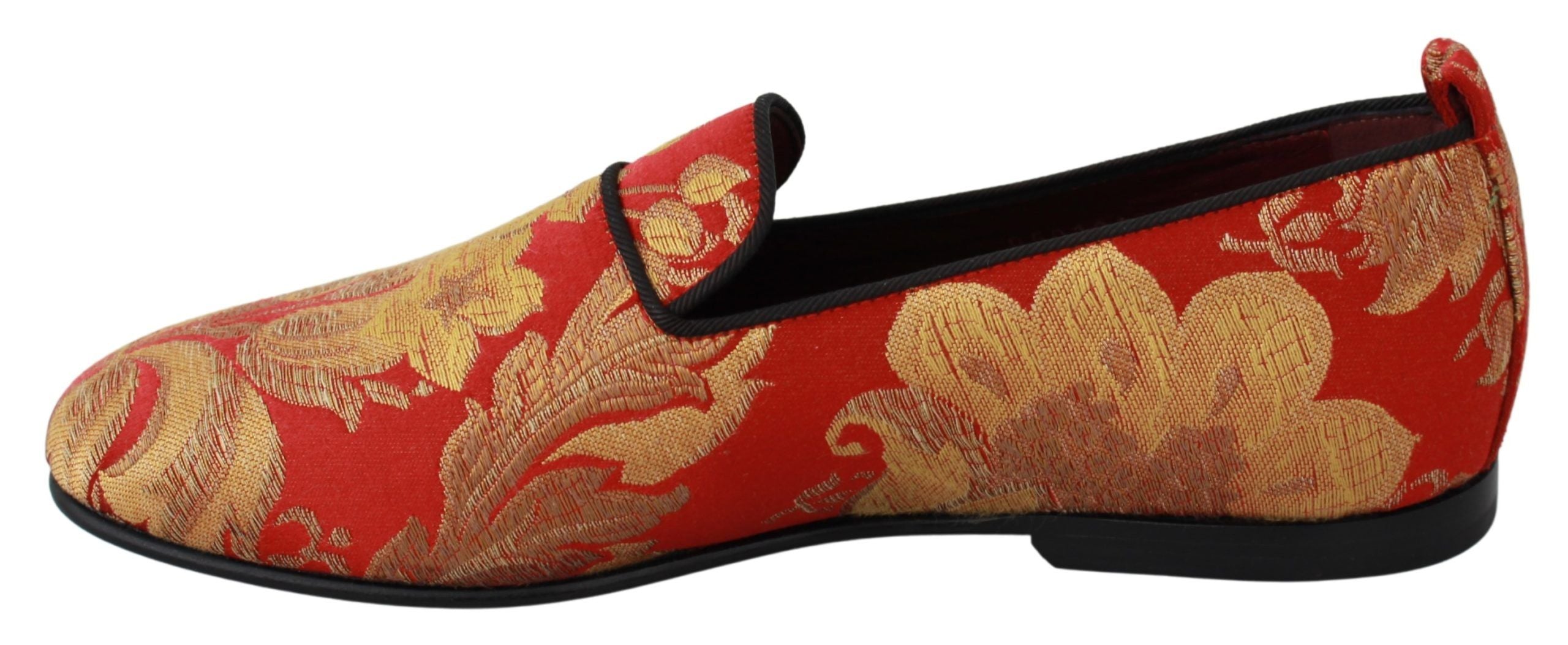 Rose Gold Brocade Loafers Slide Flats - ventzia