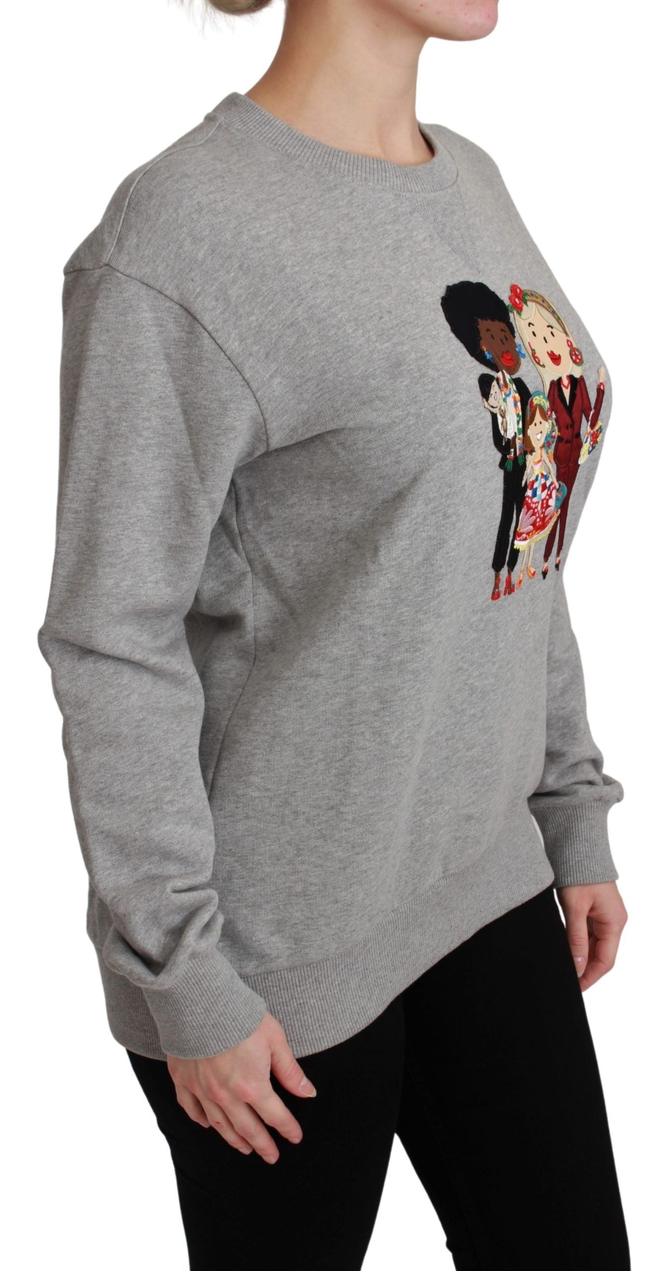 Elegant Multicolor Embroidered Crew-neck Sweater - ventzia