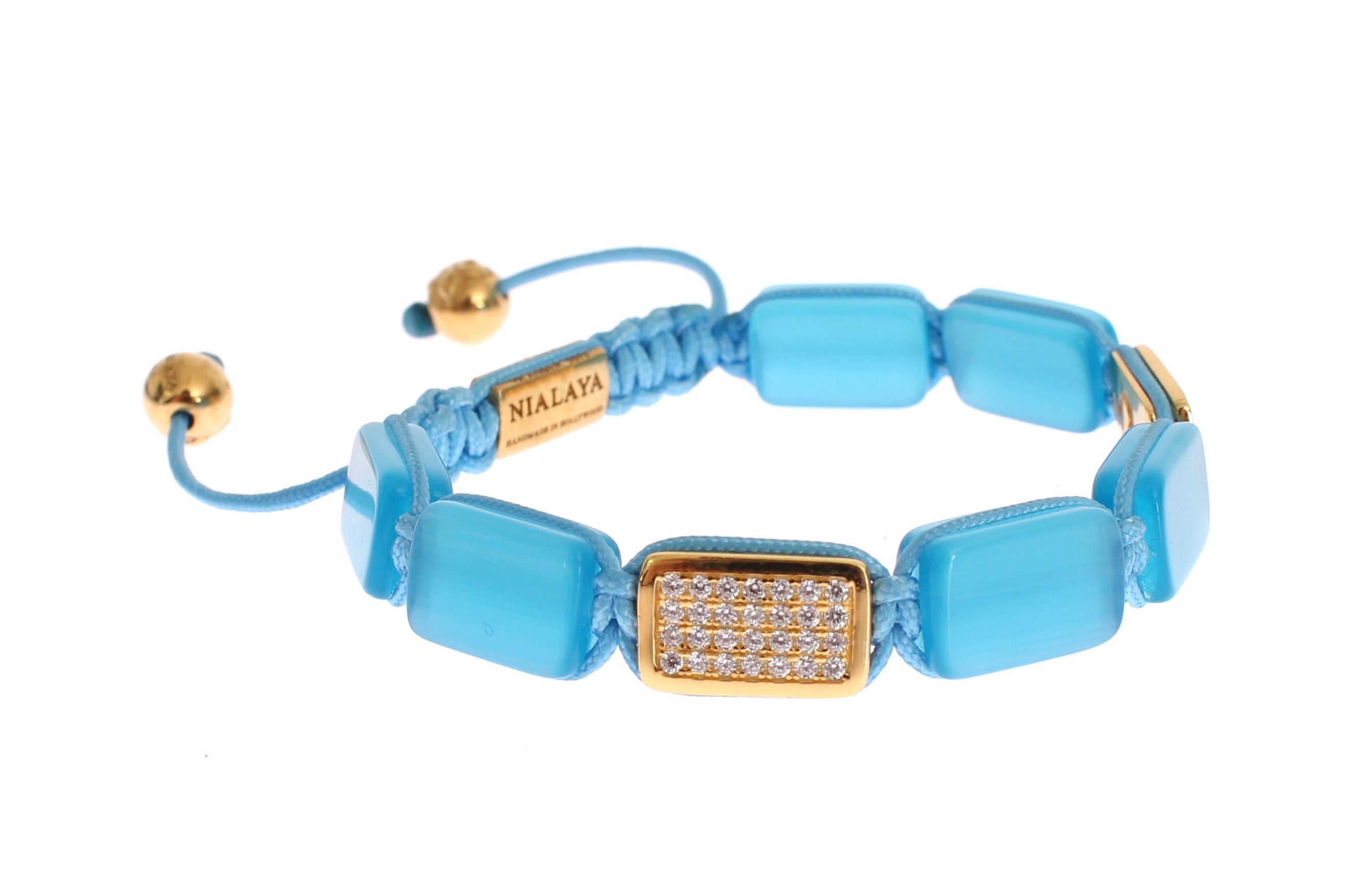 Elegant Blue Opal & Diamond-Studded Bracelet - ventzia