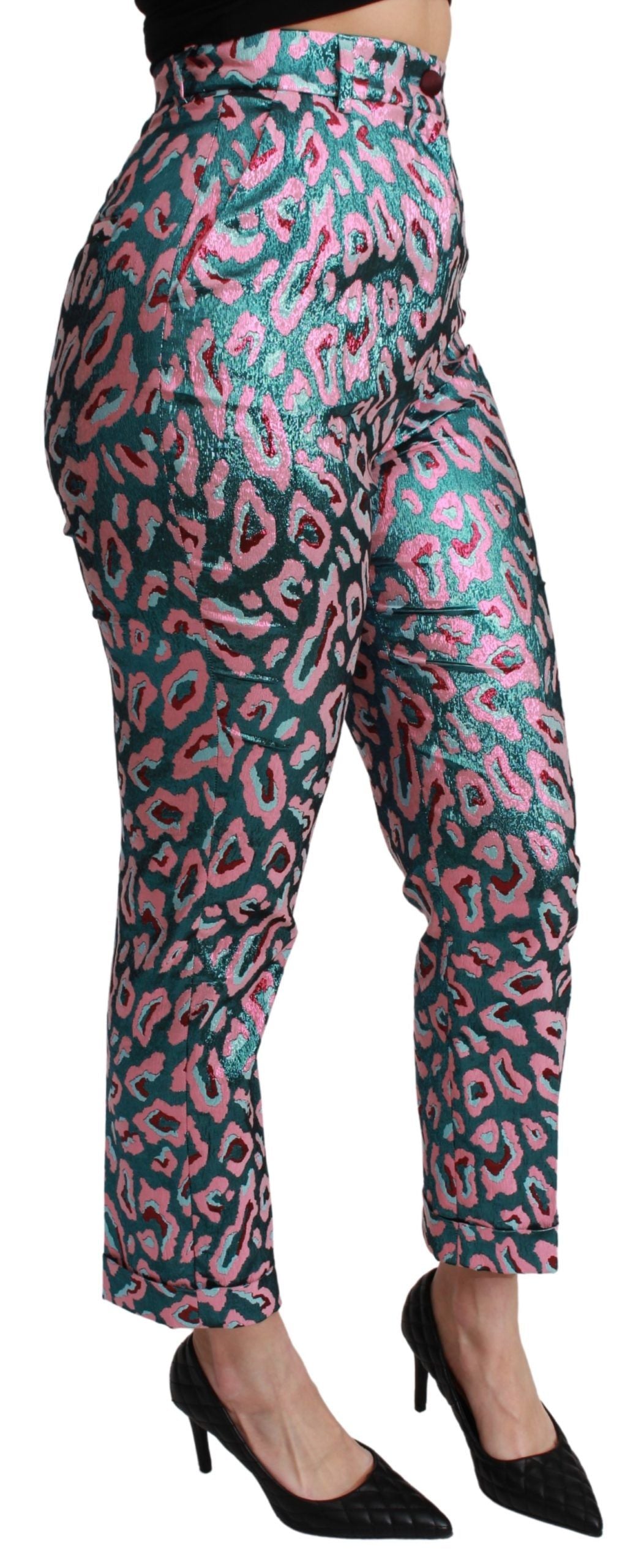 Elegant High Waist Cropped Silk Blend Pants - ventzia