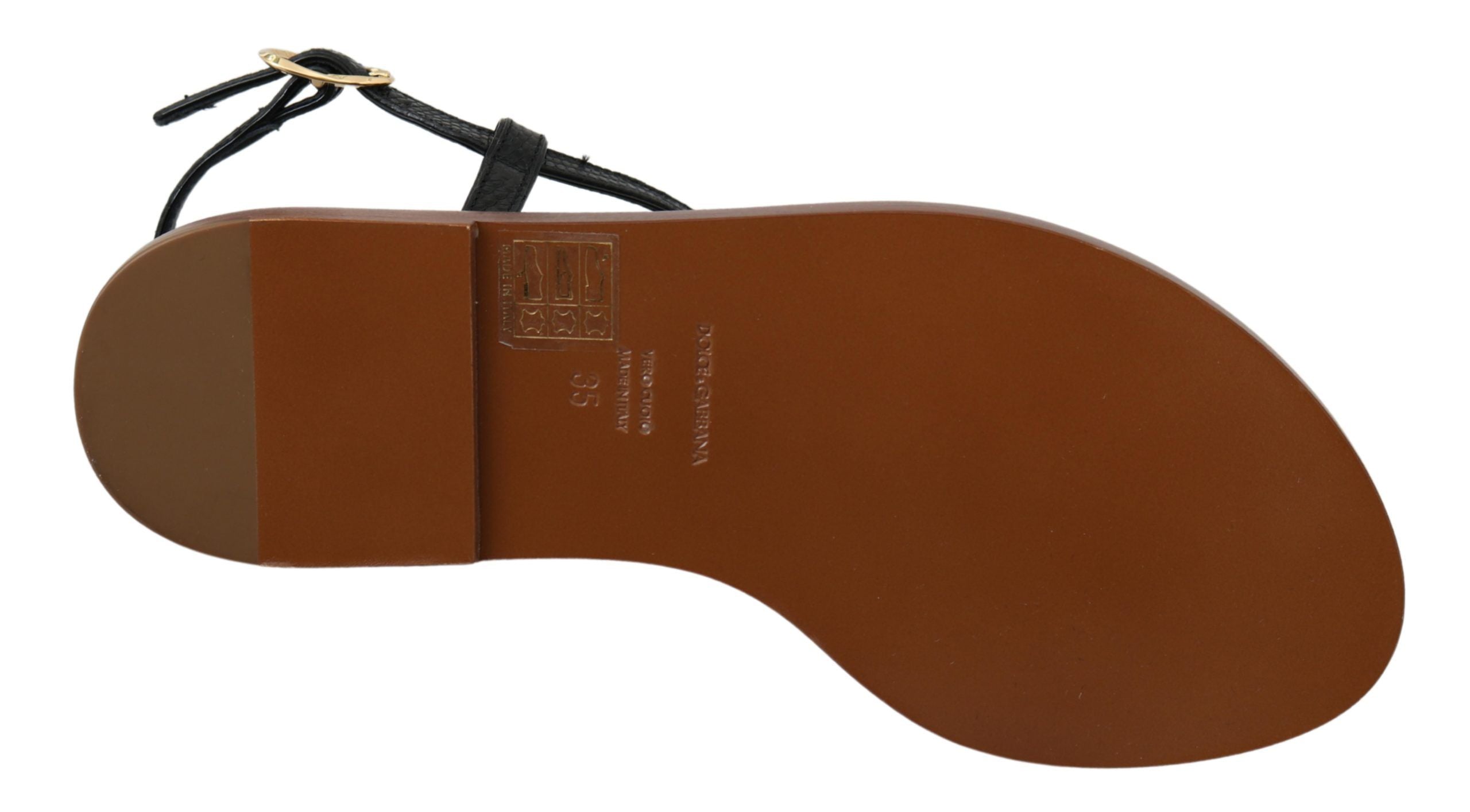 Black Leather Coins Flip Flops Sandals Shoes - ventzia