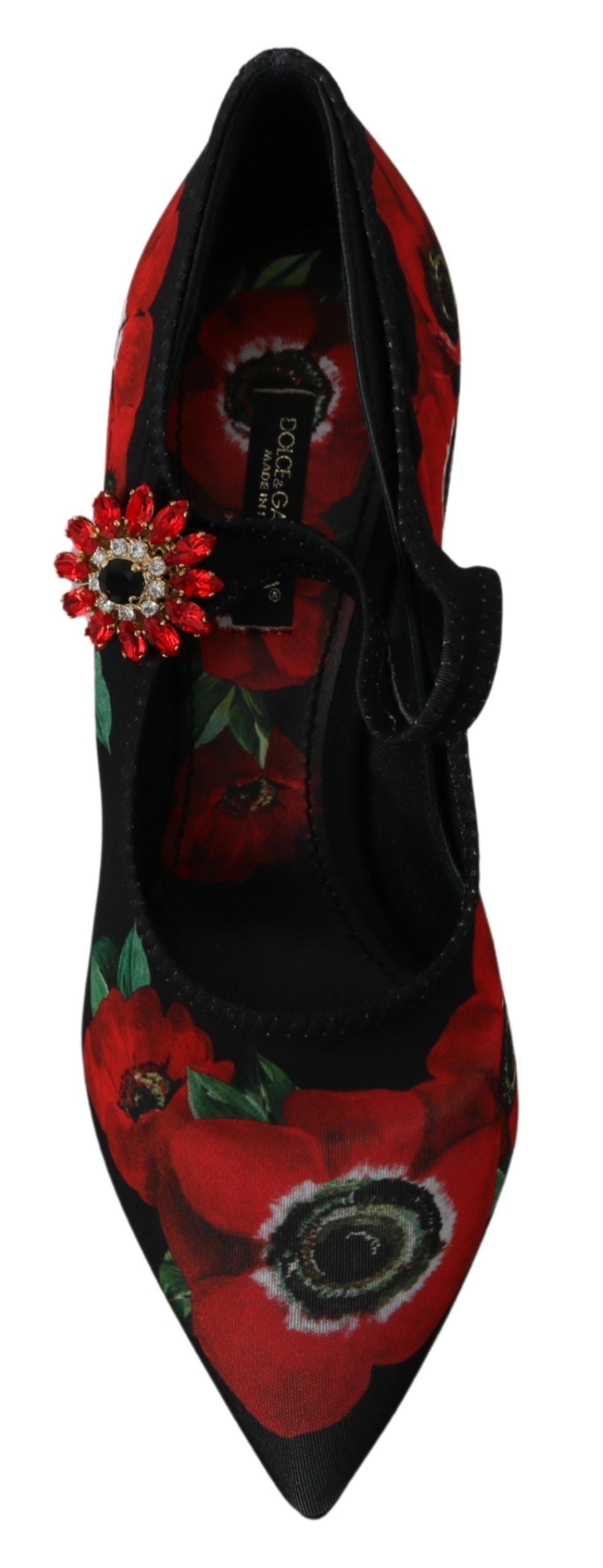 Floral Mary Janes Pumps with Crystal Detail - ventzia