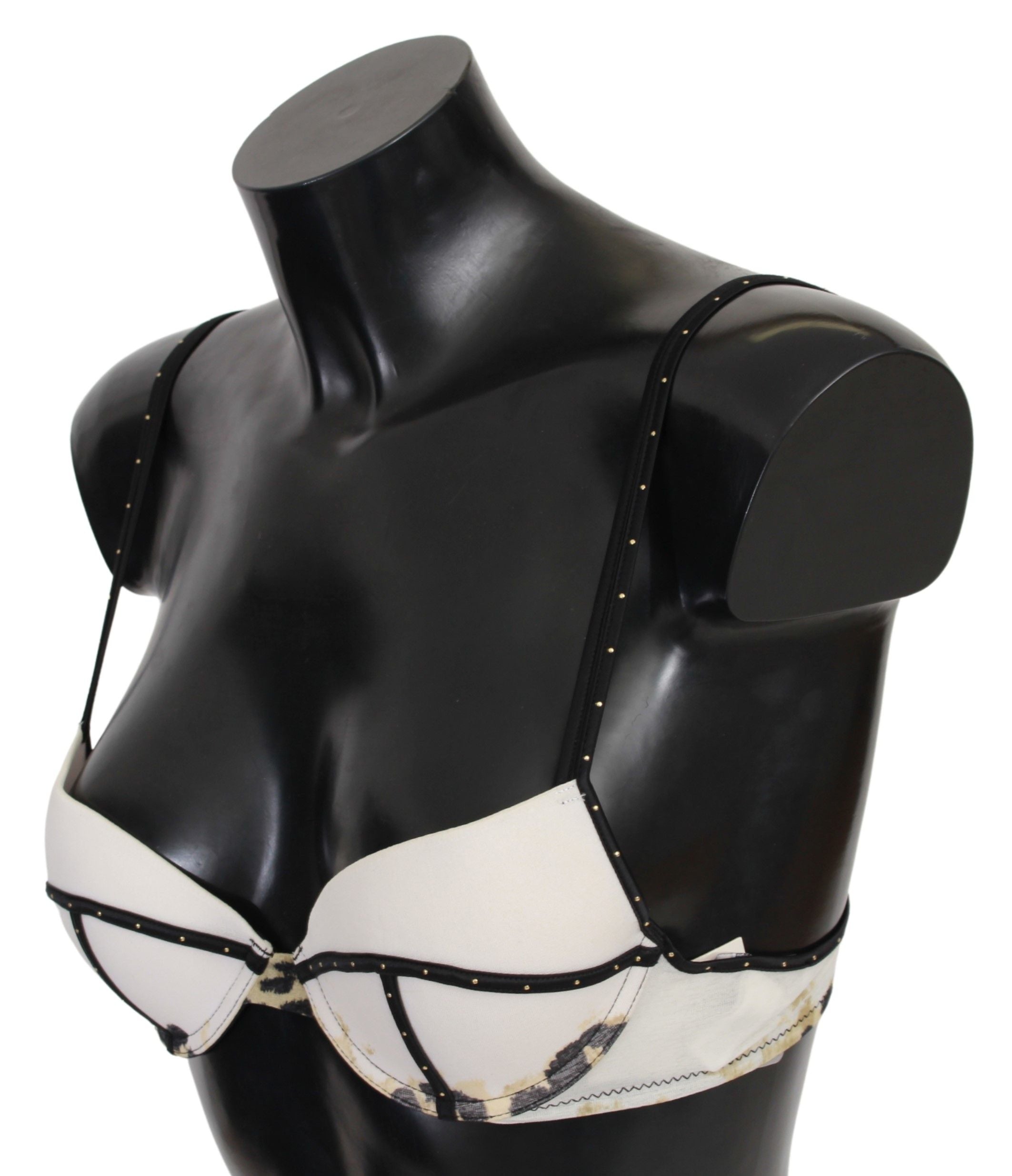 Elegant White Push-Up Bra With Logo Details - ventzia
