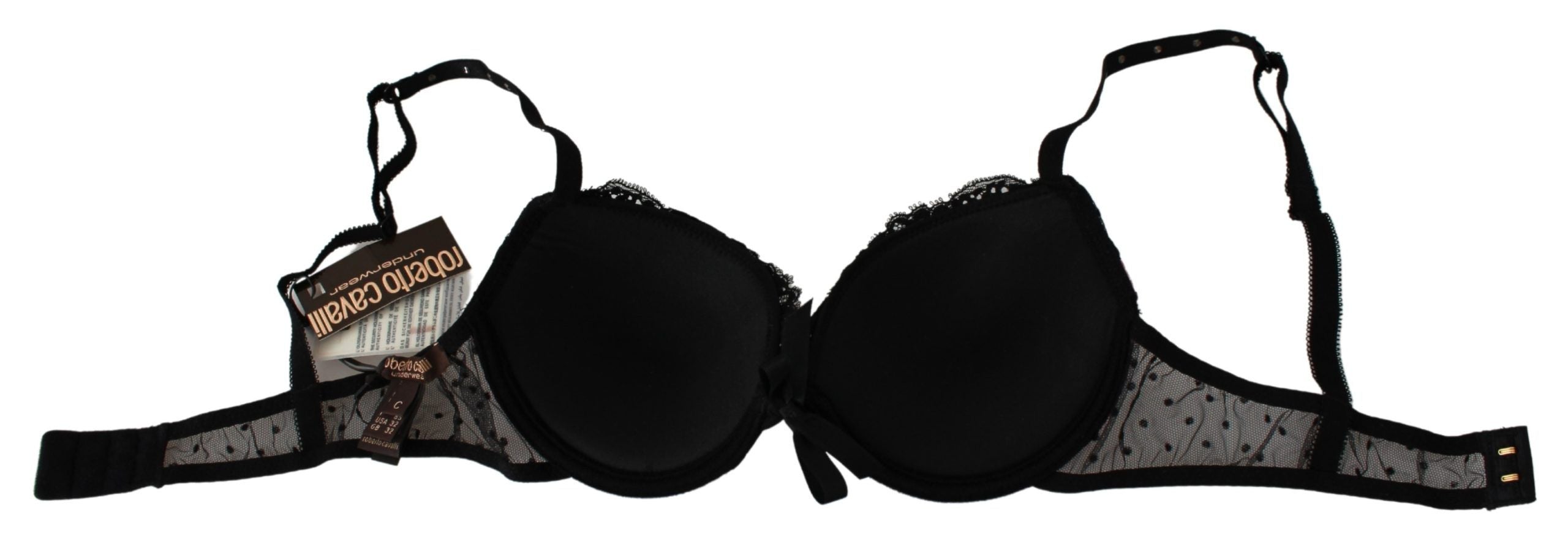Elegant Black Lace Push-Up Bra - ventzia