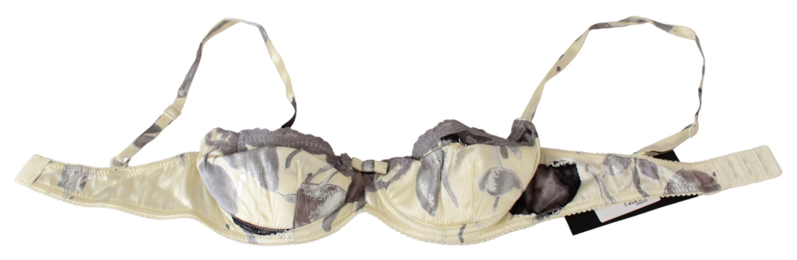 Beige Lace Balconcino Silk Bra - ventzia