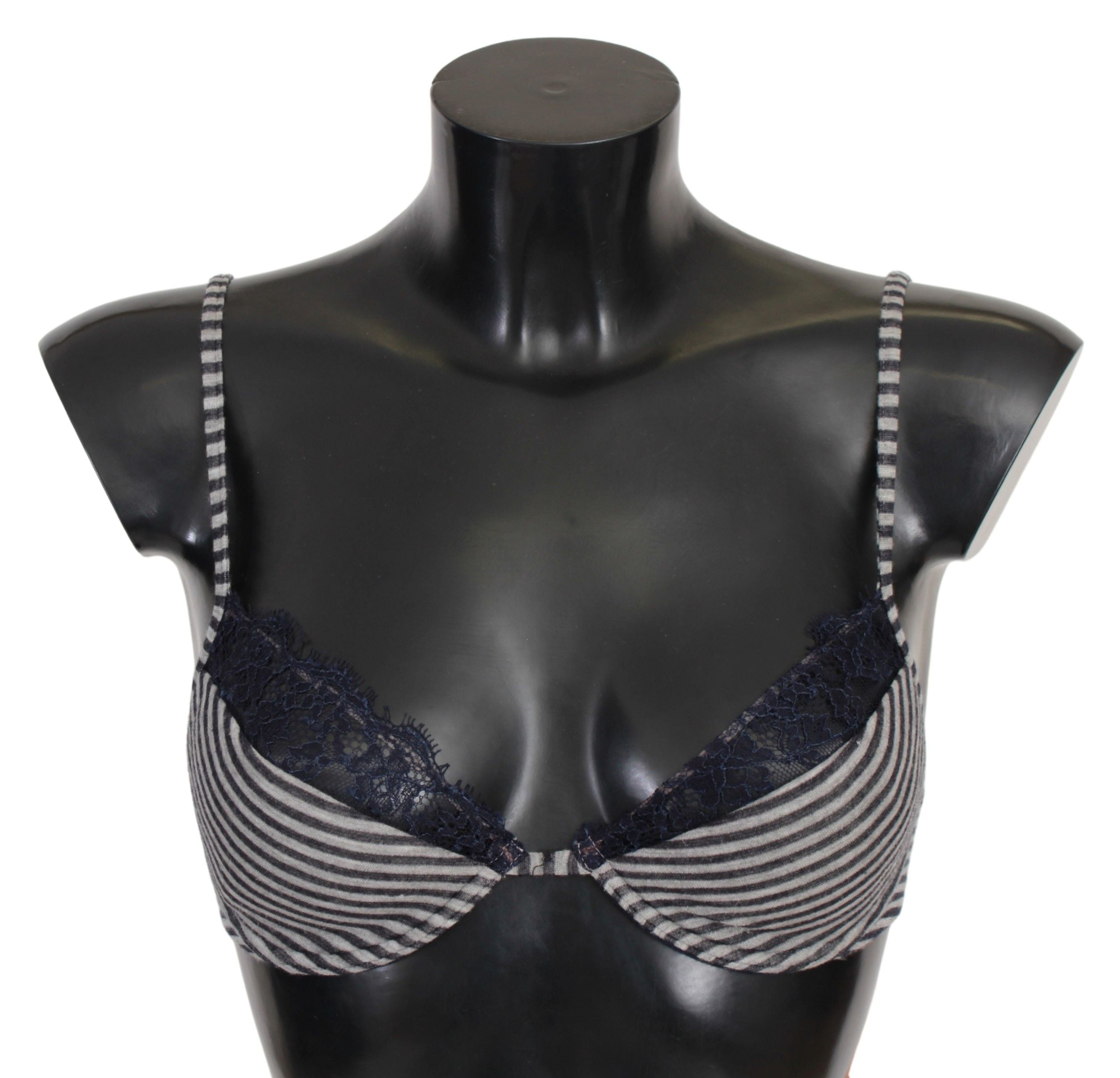 Blue Stripes Lace Reggiseno Bra - ventzia
