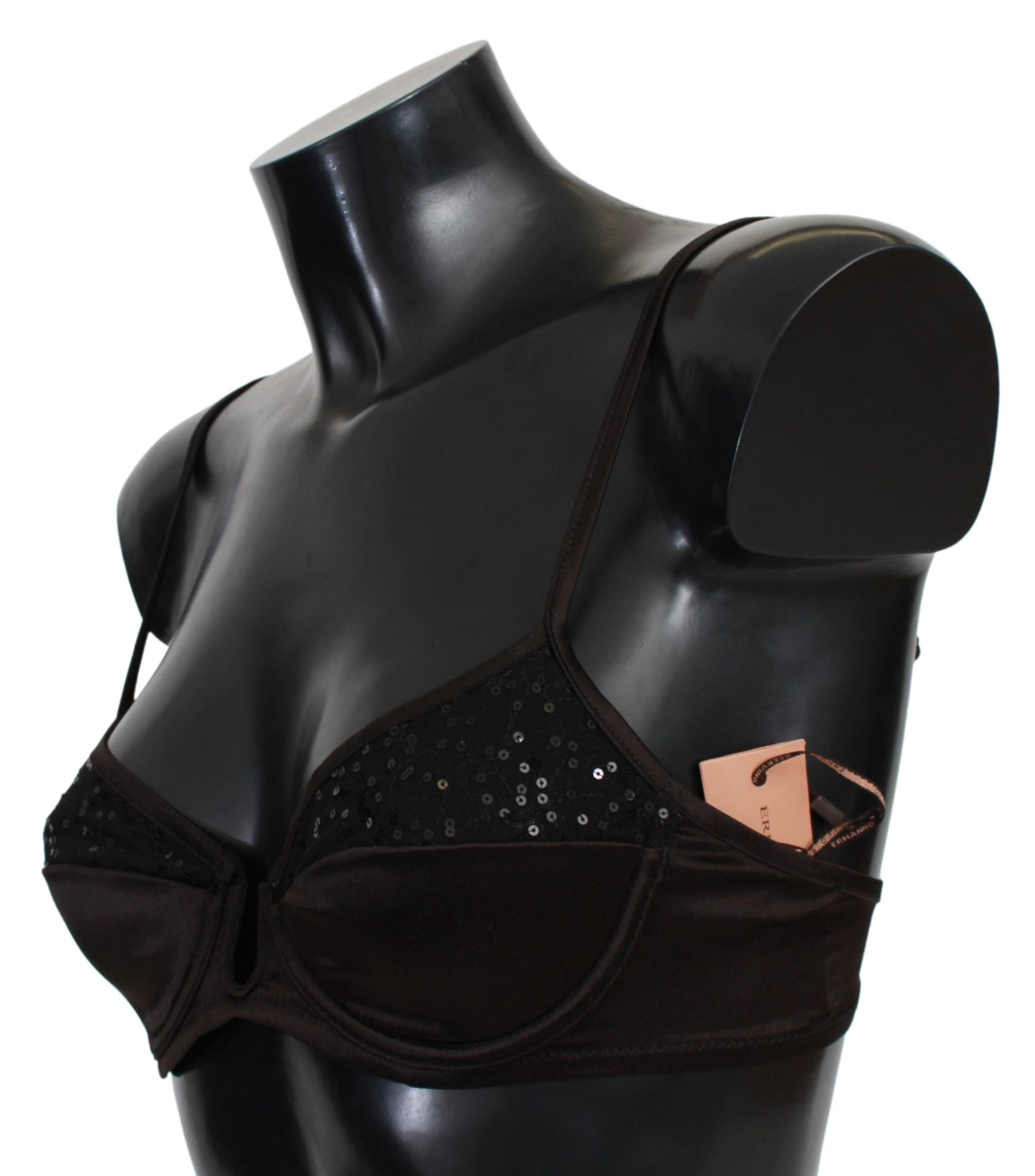 Sequined Brown Balconette Bra - ventzia