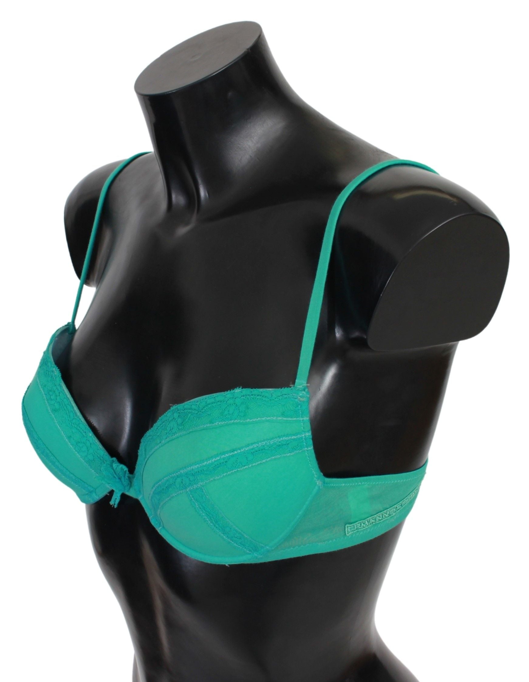 Luxurious Green Cotton Push Up Bra - ventzia