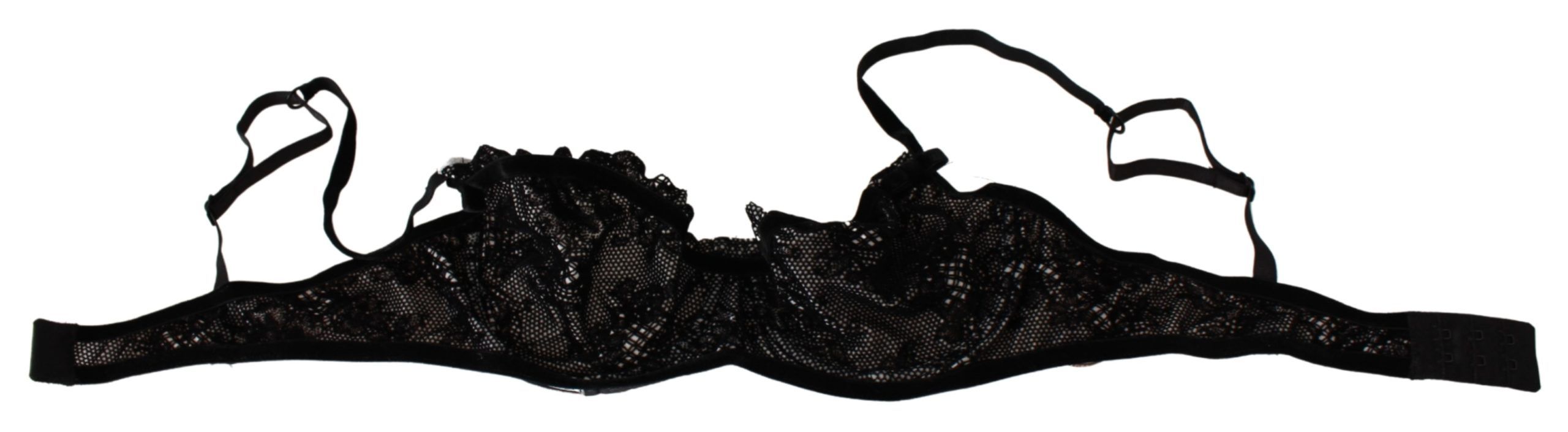 Sleek Black Mesh Balconcino Bra - ventzia