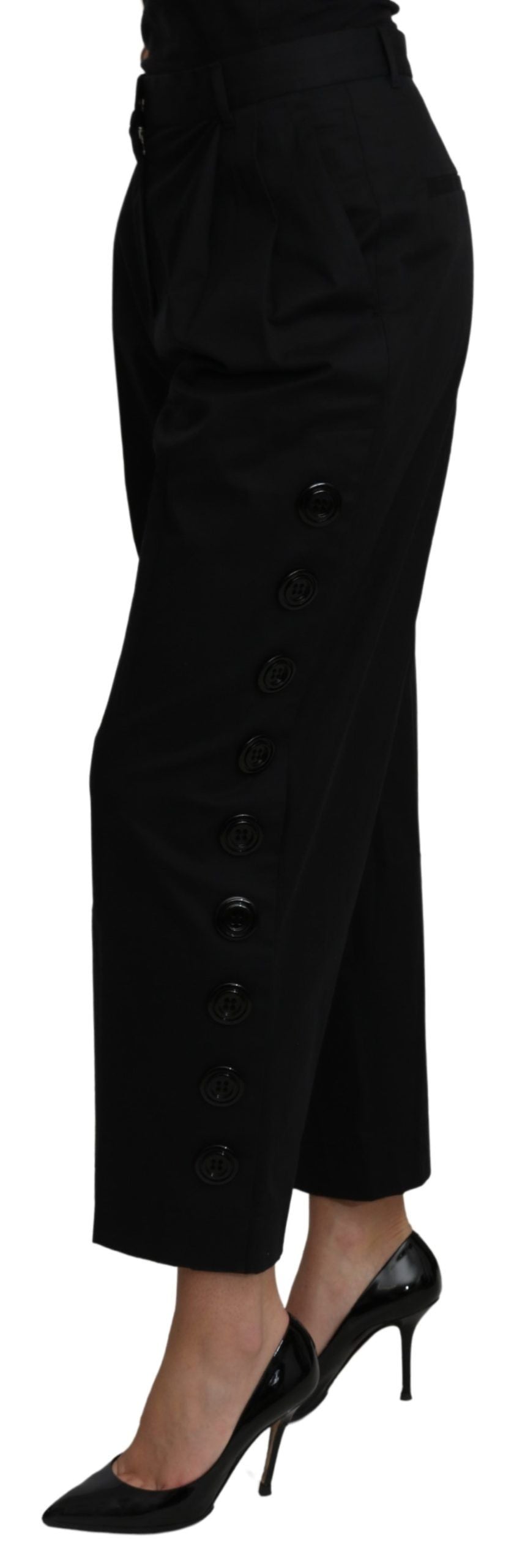 Elegant High Waist Cropped Pants - ventzia