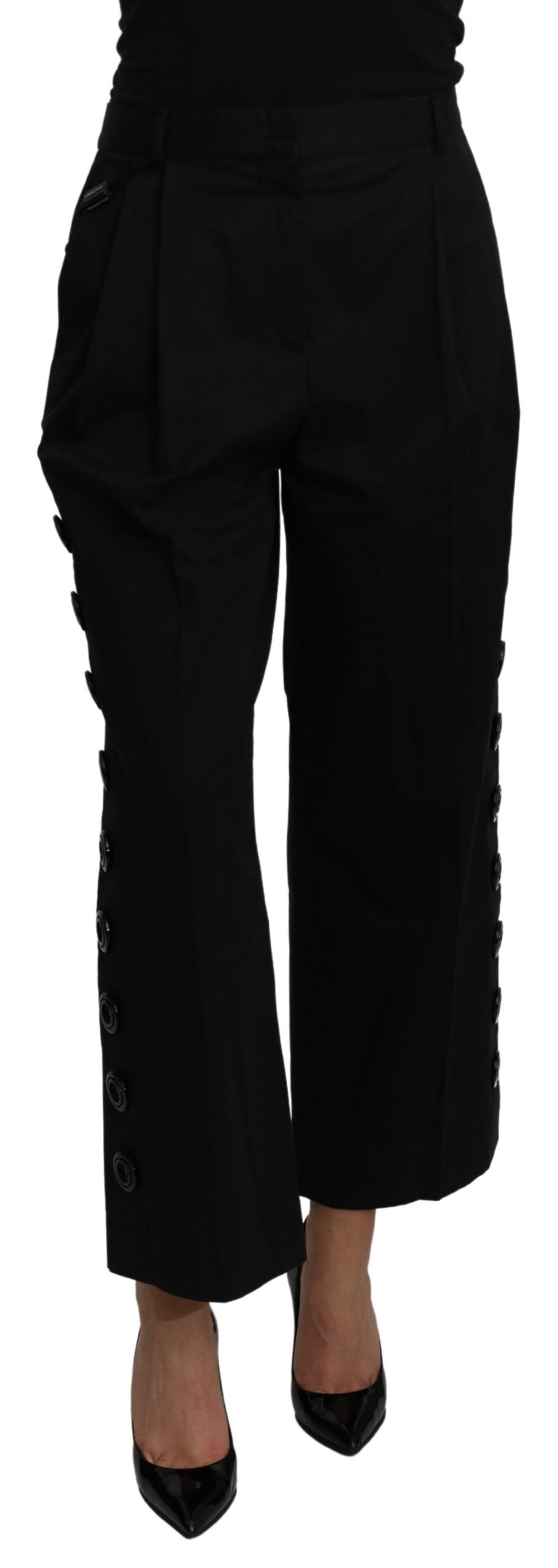 Elegant High Waist Cropped Pants - ventzia