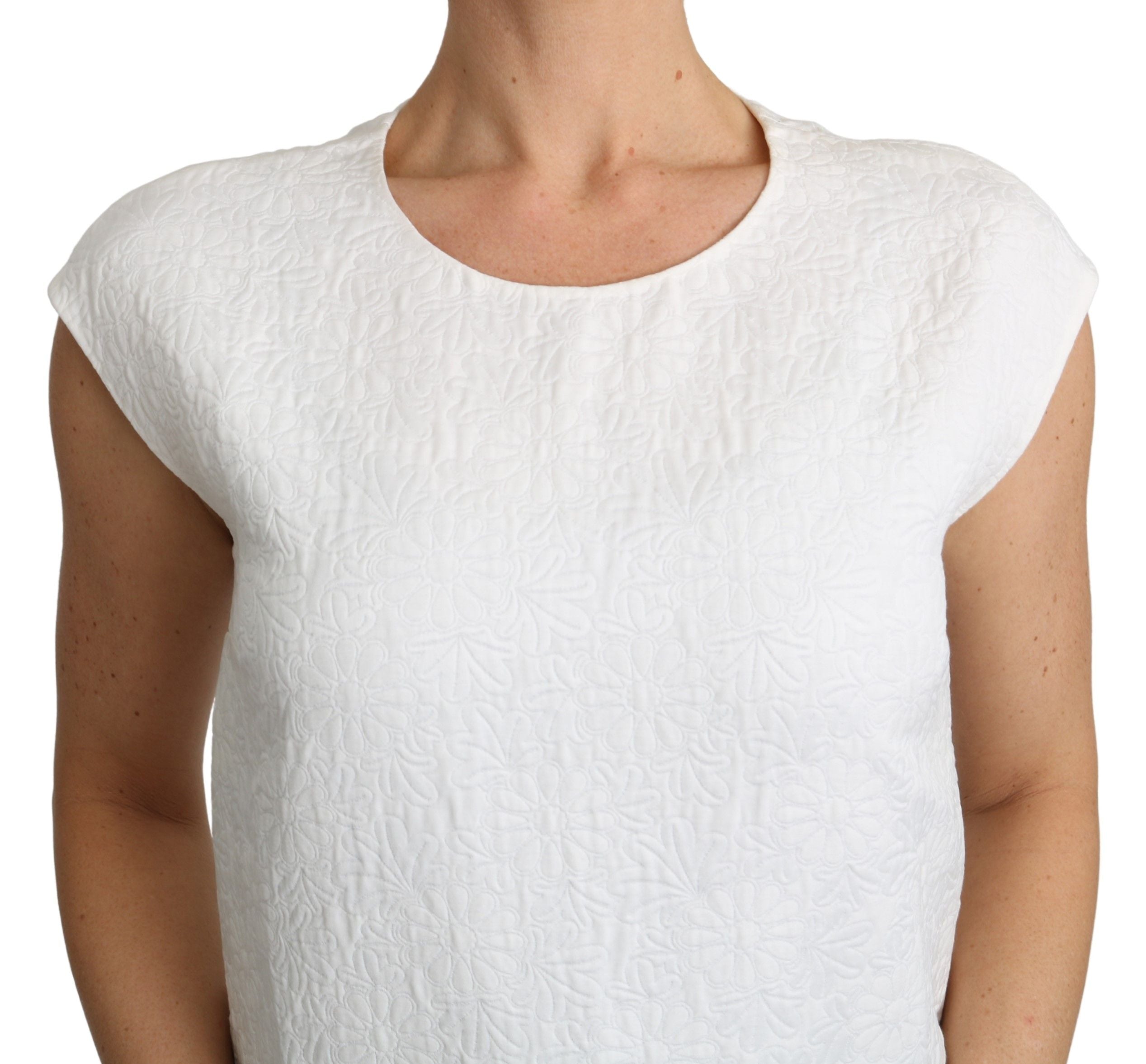 Elegant White Cotton Blend Blouse - ventzia