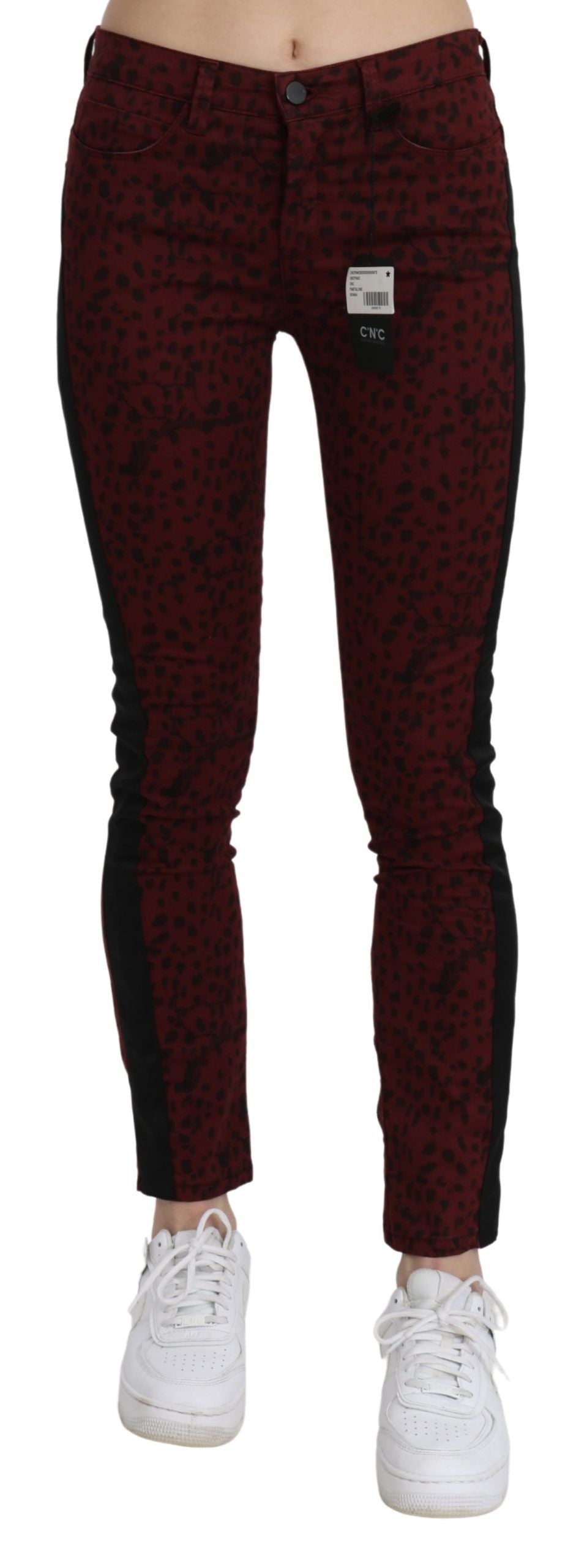 Bordeaux Slim Fit Designer Jeans - ventzia