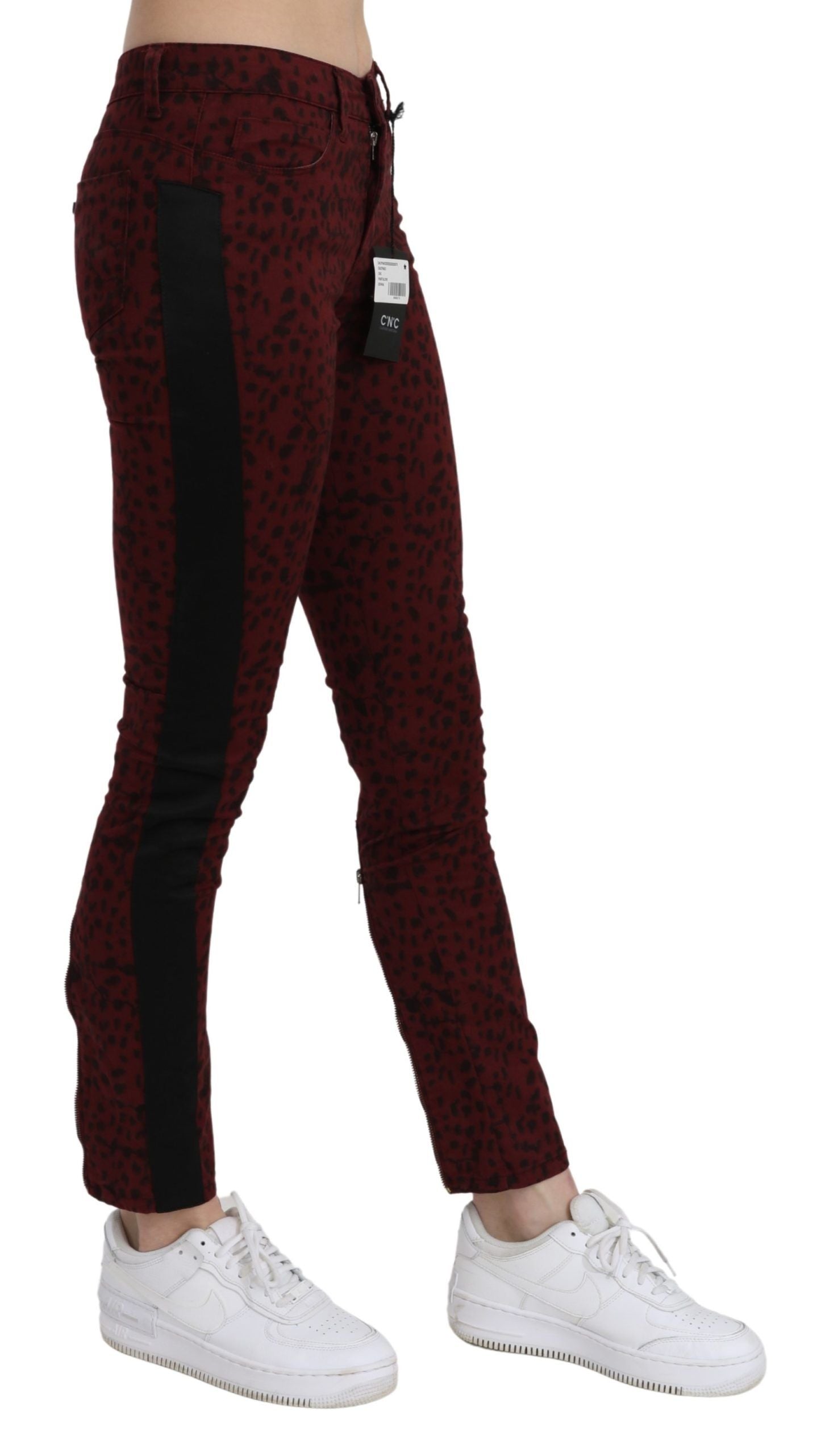 Bordeaux Slim Fit Designer Jeans - ventzia