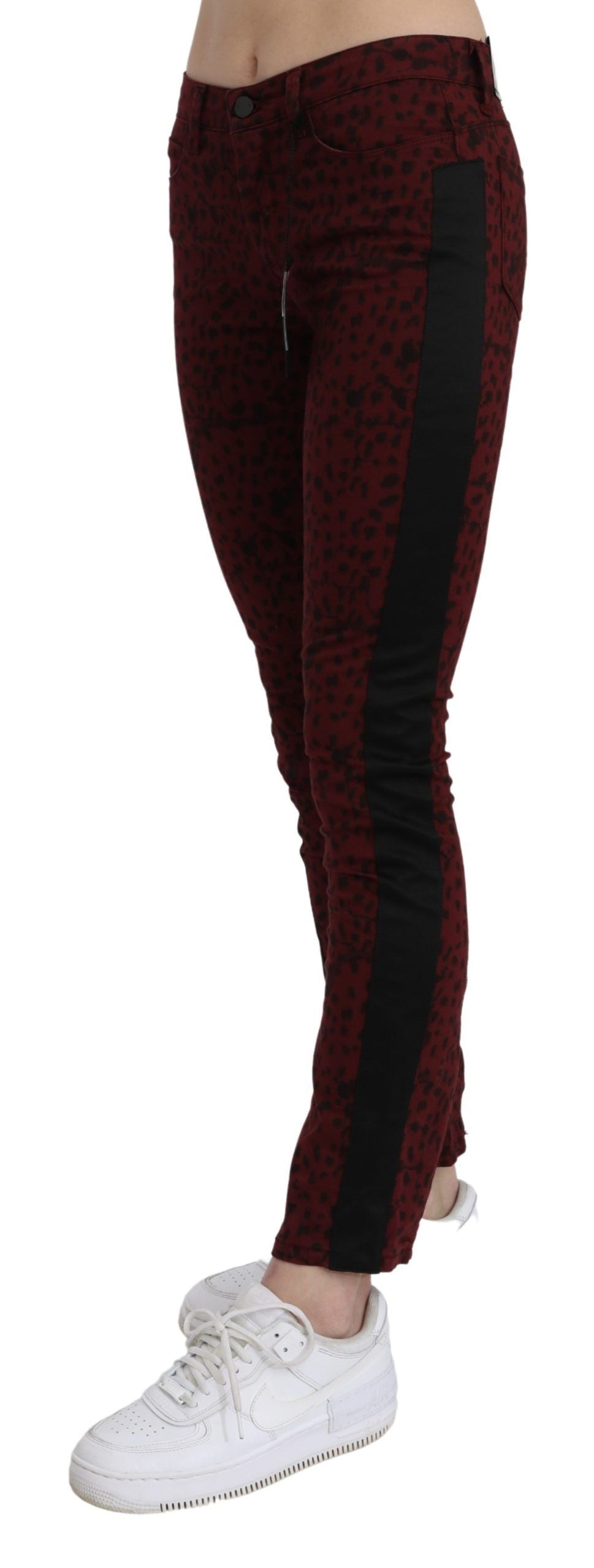 Bordeaux Slim Fit Designer Jeans - ventzia