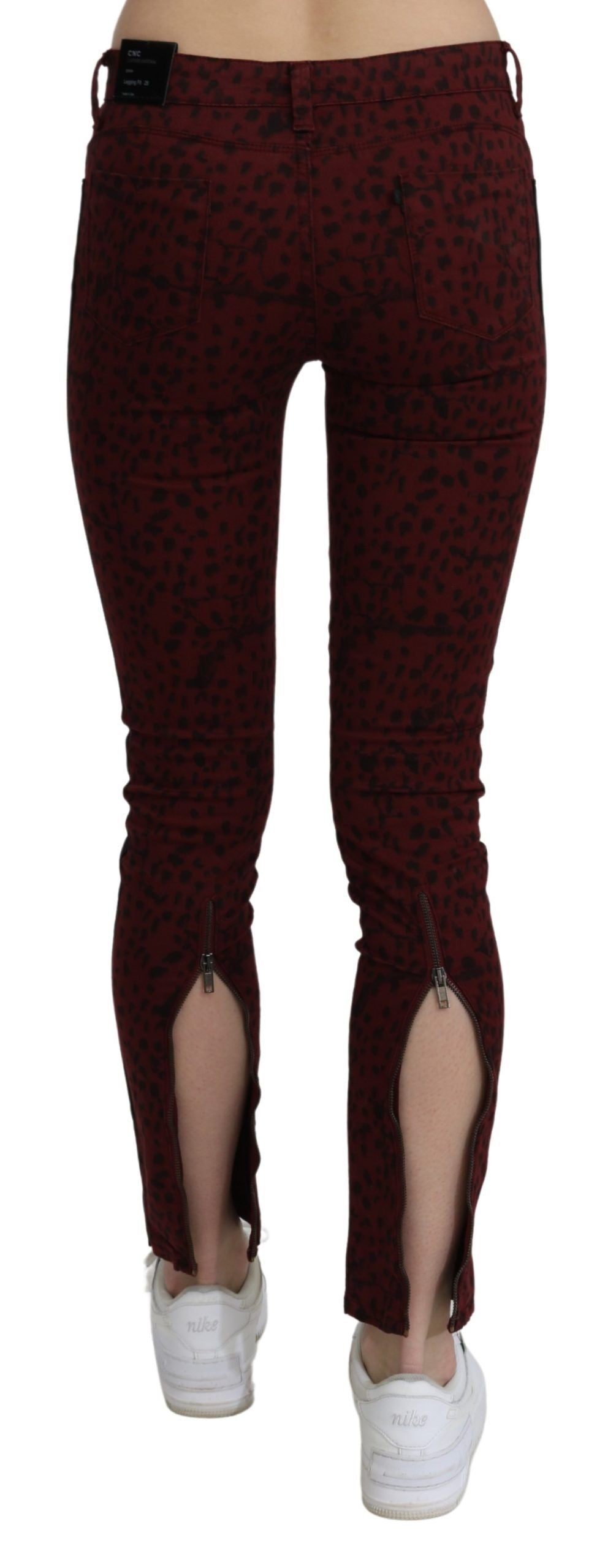 Bordeaux Slim Fit Designer Jeans - ventzia