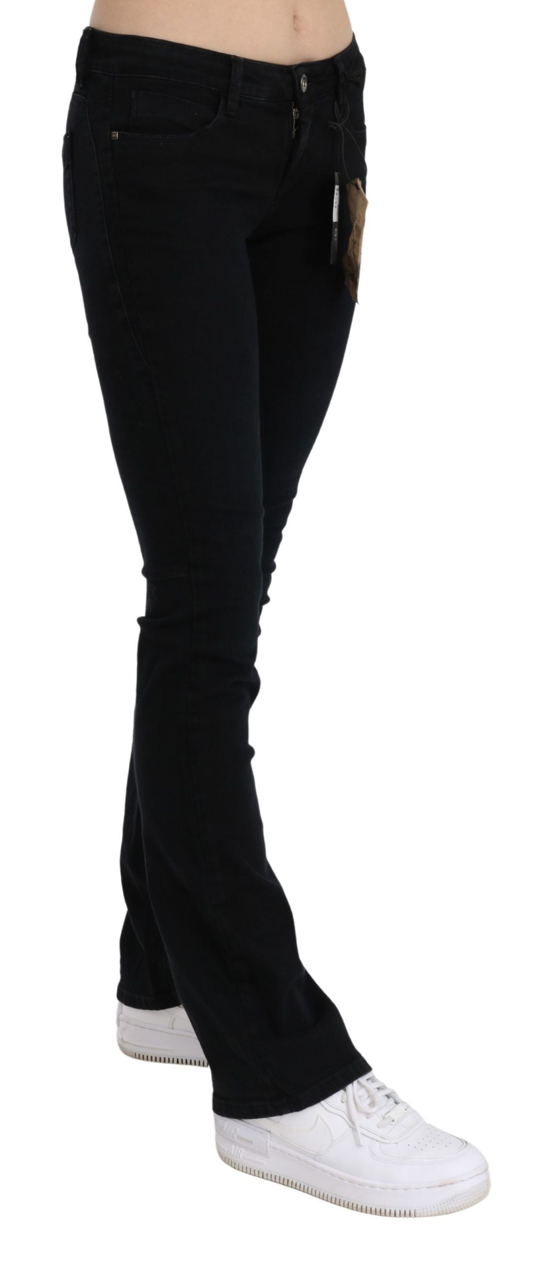Chic Black Slim Fit Low Waist Denim - ventzia
