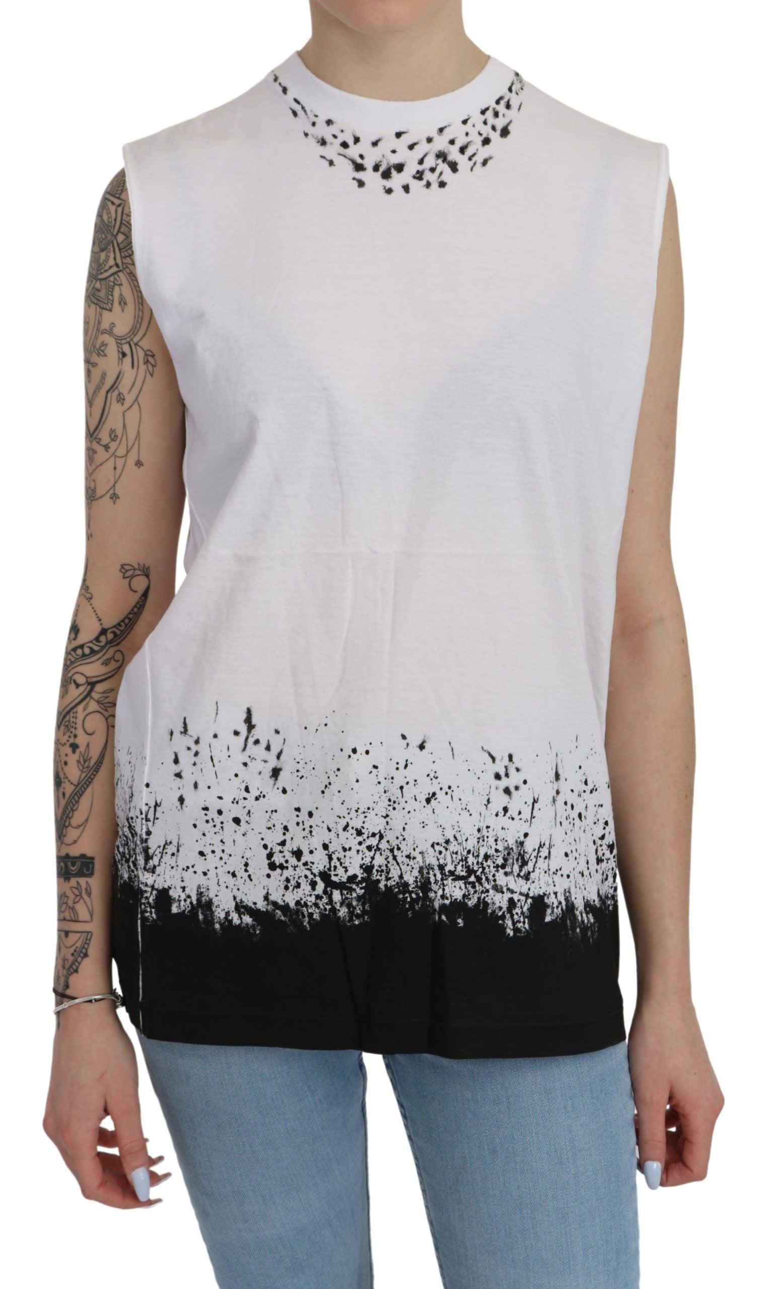 Chic Sleeveless Cotton Crew Neck Top - ventzia