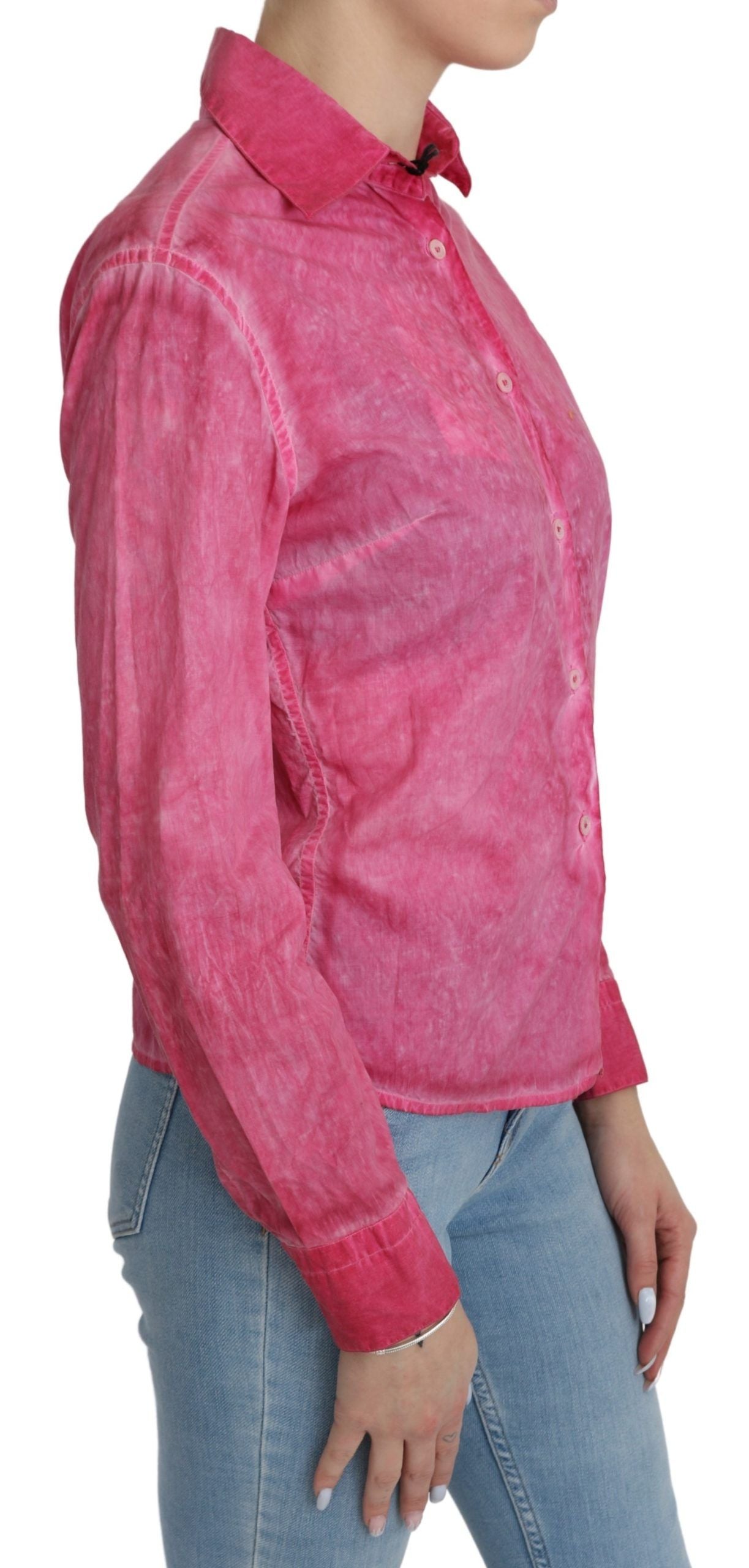 Chic Pink Cotton Polo Blouse by Ermanno Scervino - ventzia