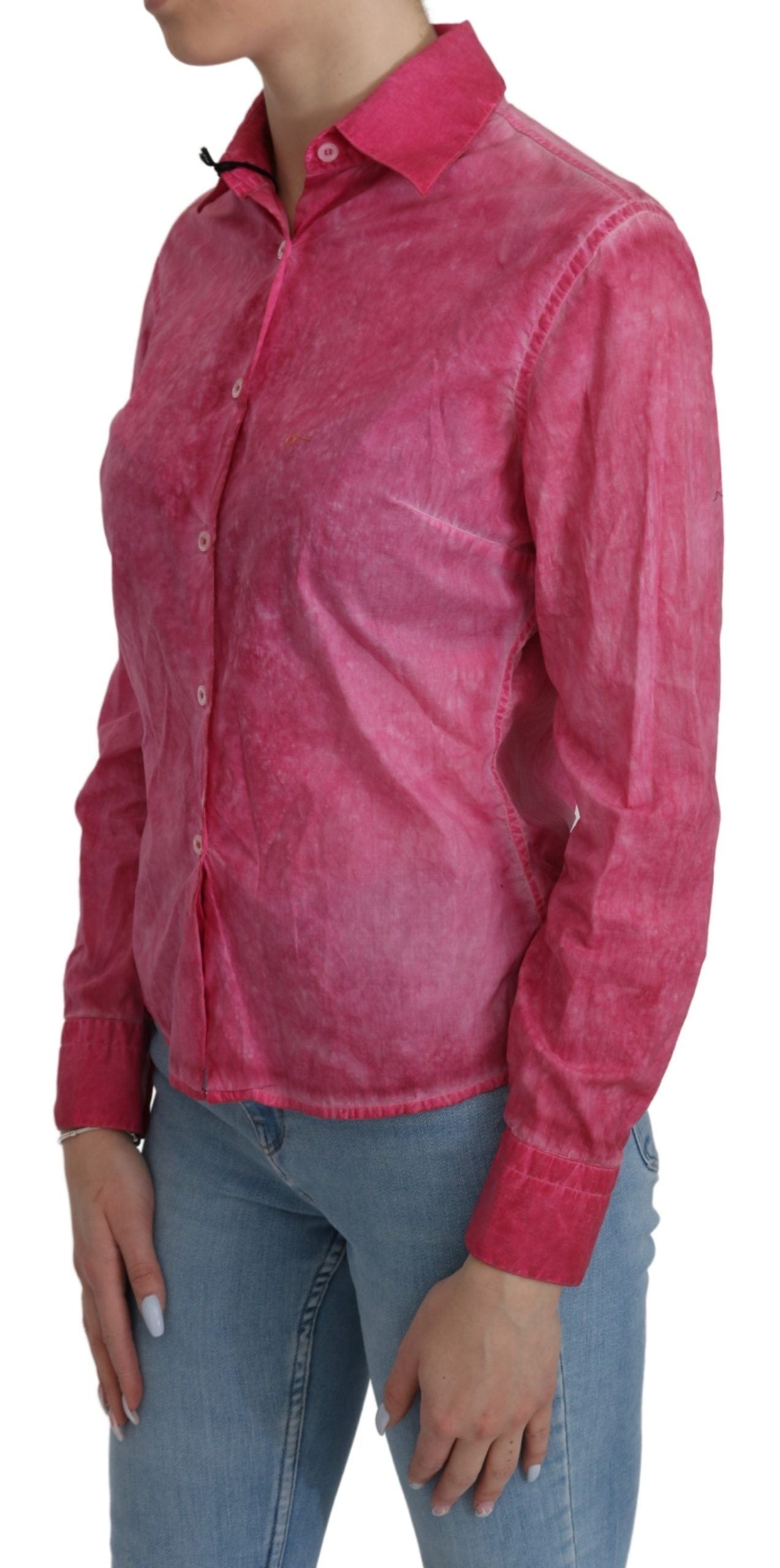 Chic Pink Cotton Polo Blouse by Ermanno Scervino - ventzia