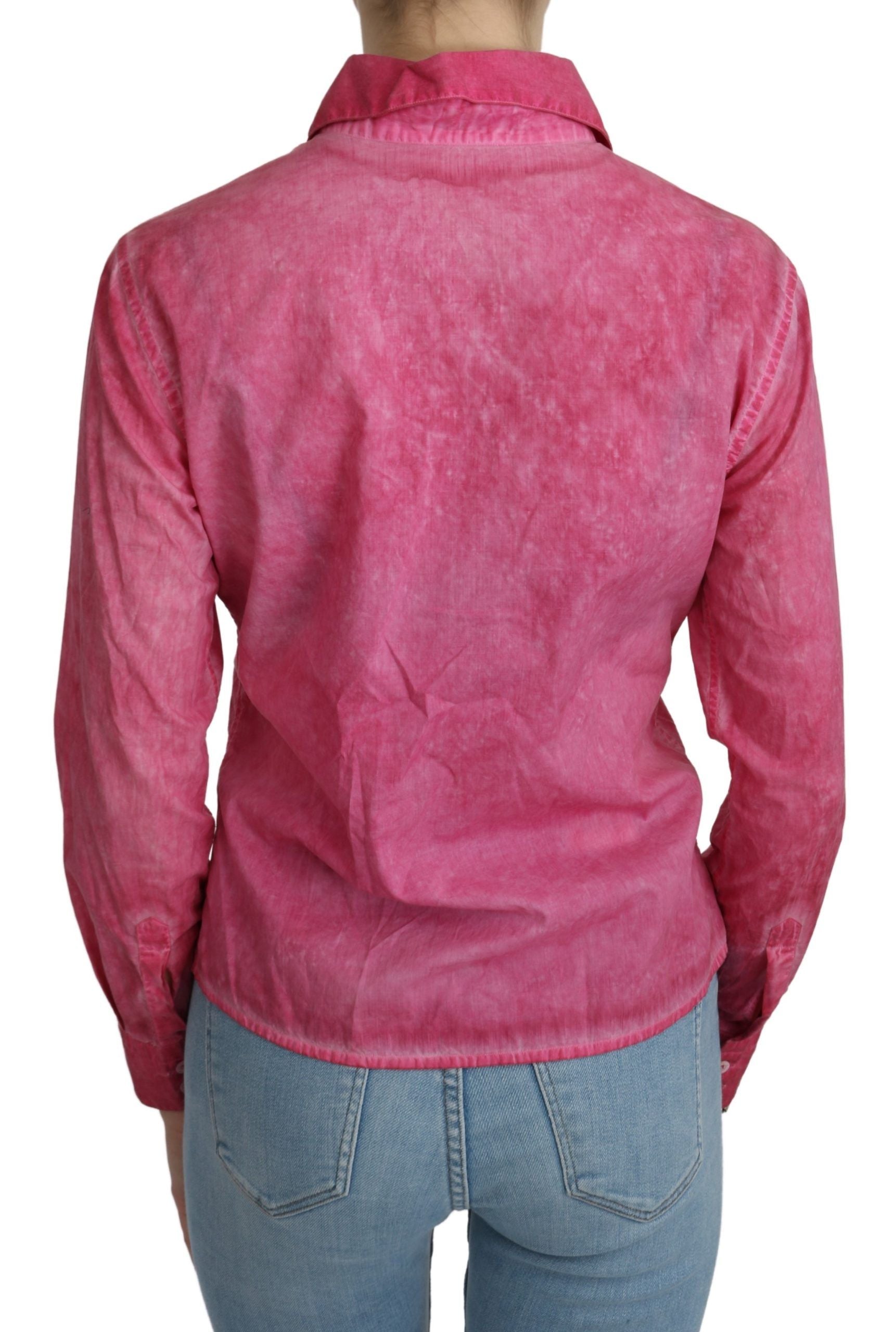 Chic Pink Cotton Polo Blouse by Ermanno Scervino - ventzia