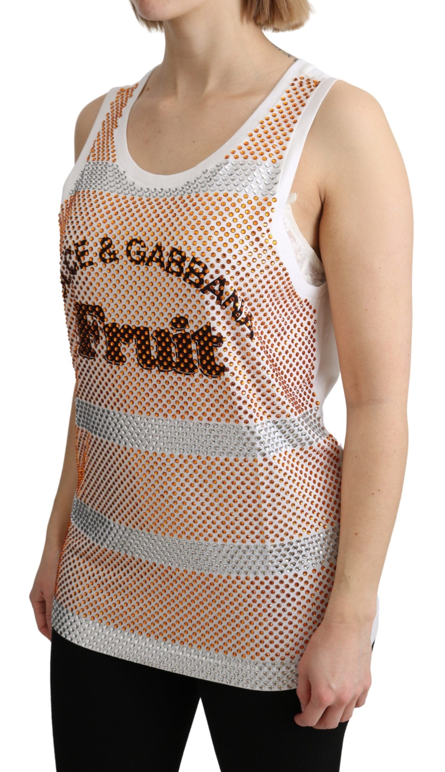 Crystal Embellished Sleeveless Cotton Top - ventzia