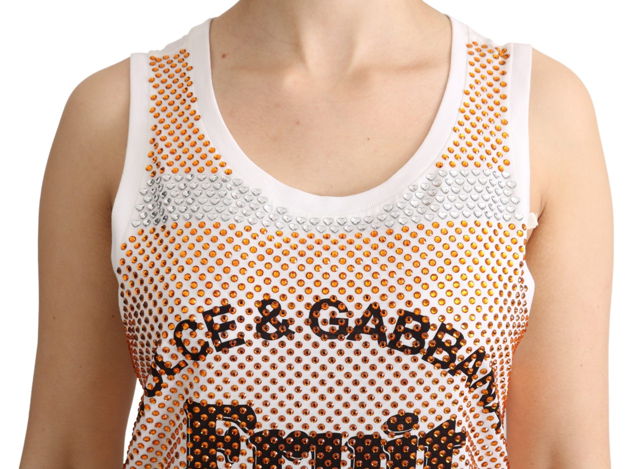 Crystal Embellished Sleeveless Cotton Top - ventzia