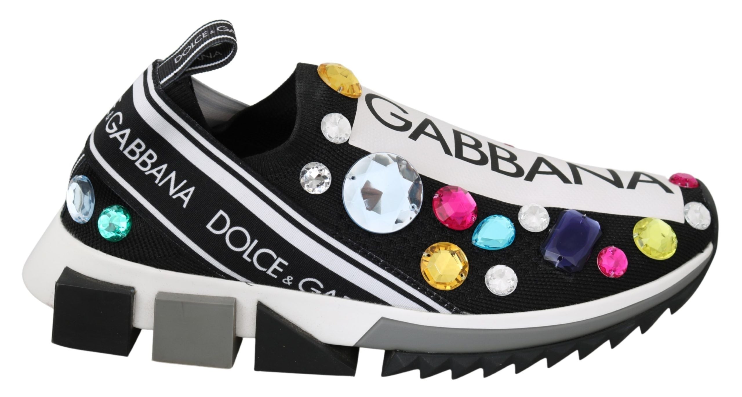Black Crystal-Embellished Low Top Sneakers - ventzia