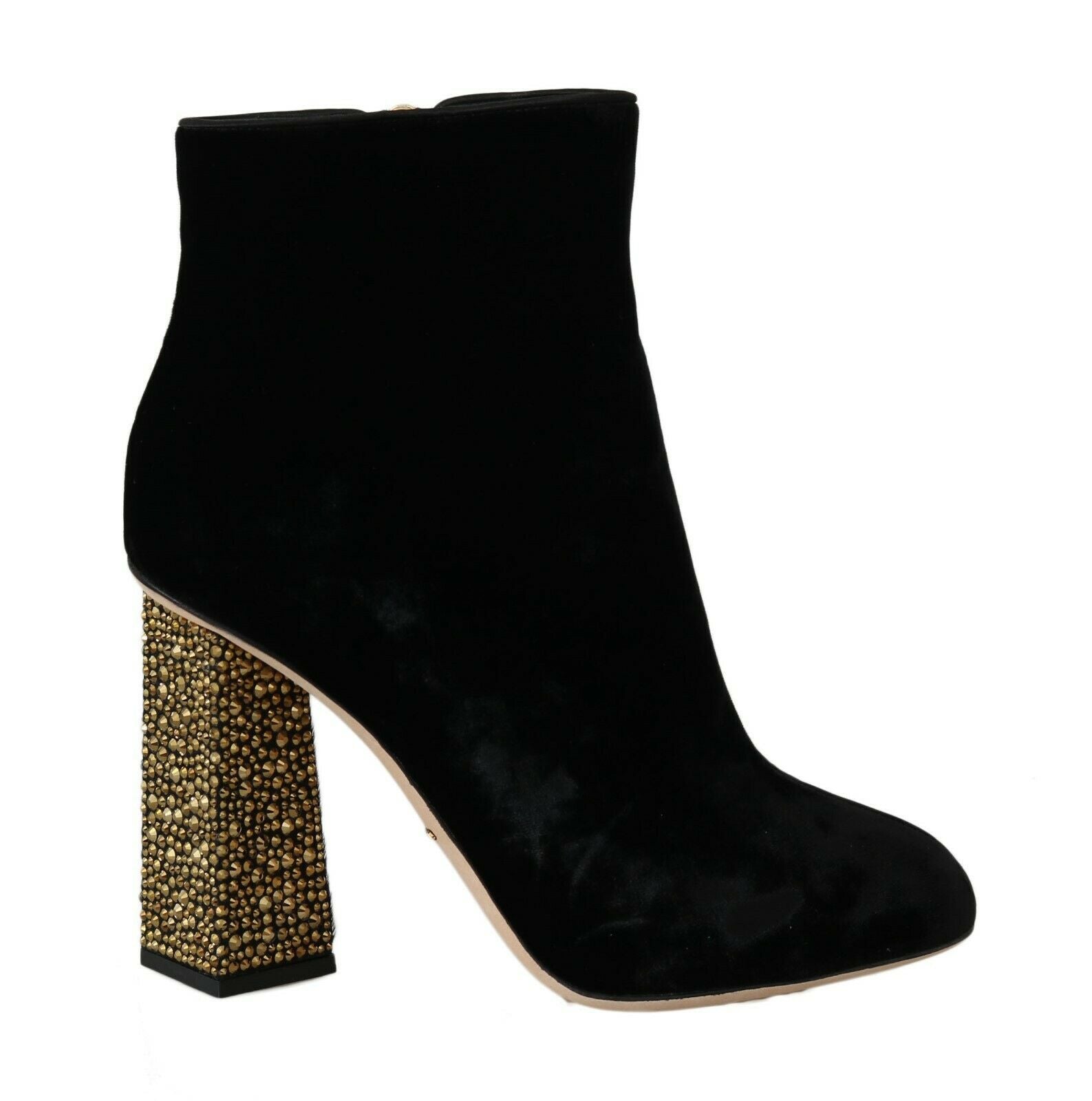 Elegant Velvet Ankle Boots with Crystal Heels - ventzia