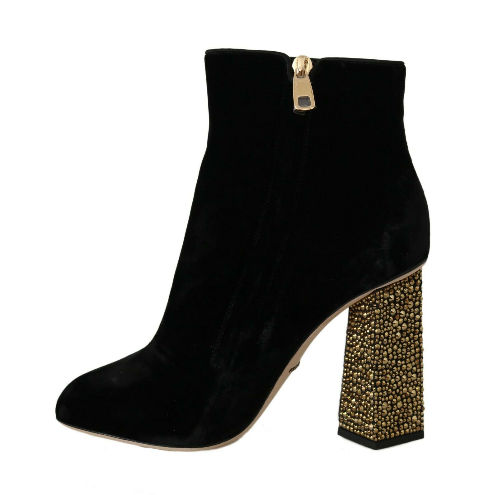 Elegant Velvet Ankle Boots with Crystal Heels - ventzia