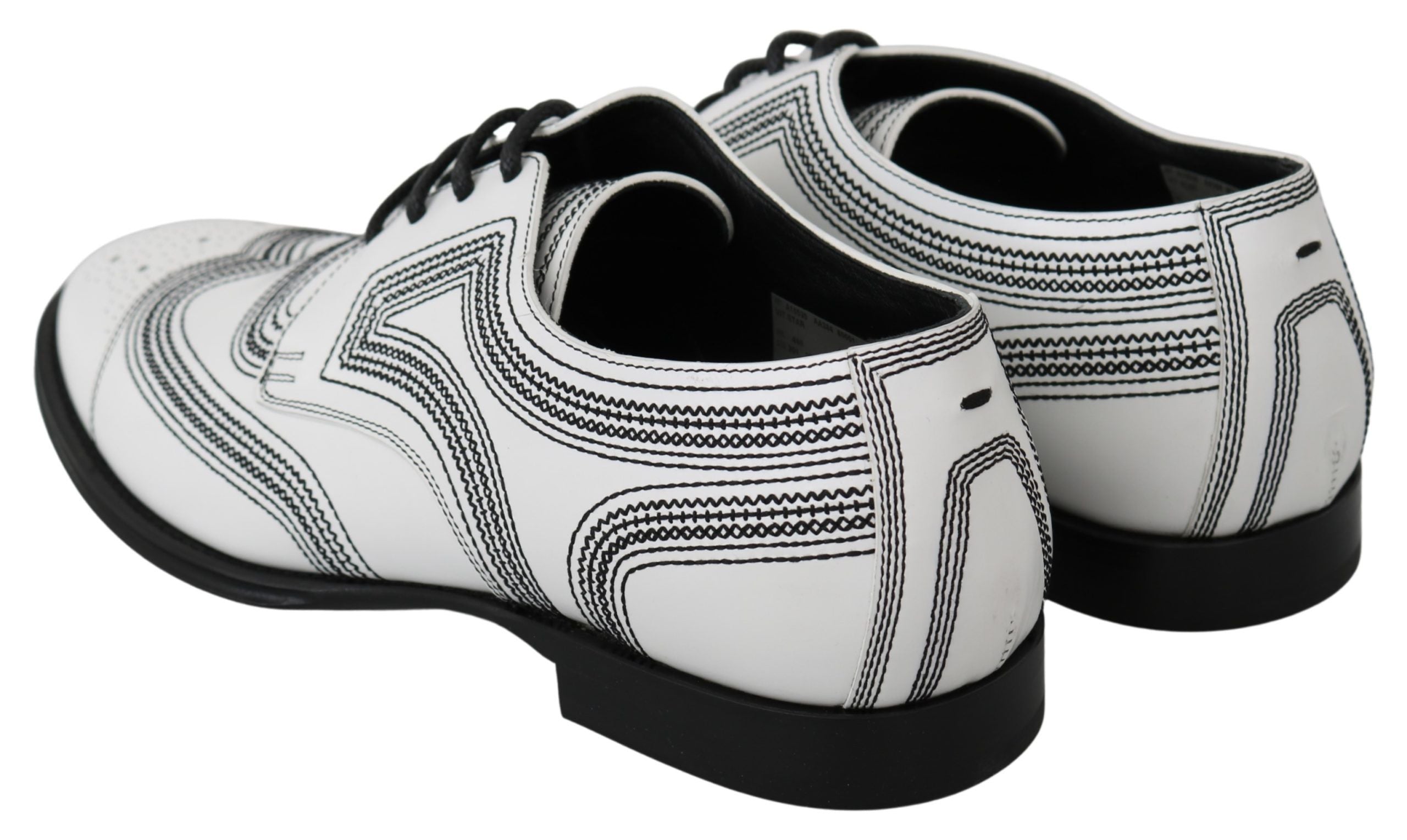 Elegant White Leather Derby Shoes - ventzia