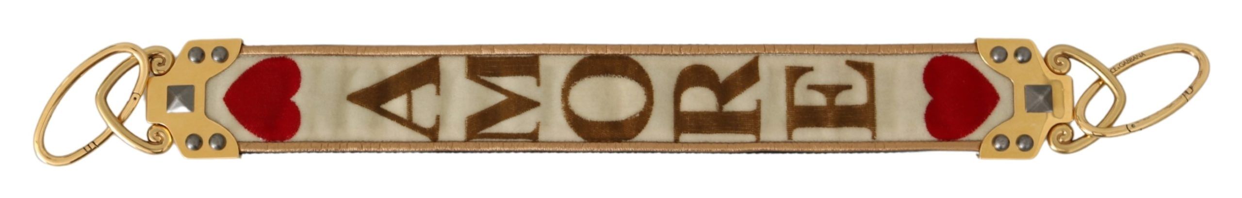 Chic Gold AMORE Print Shoulder Strap - ventzia