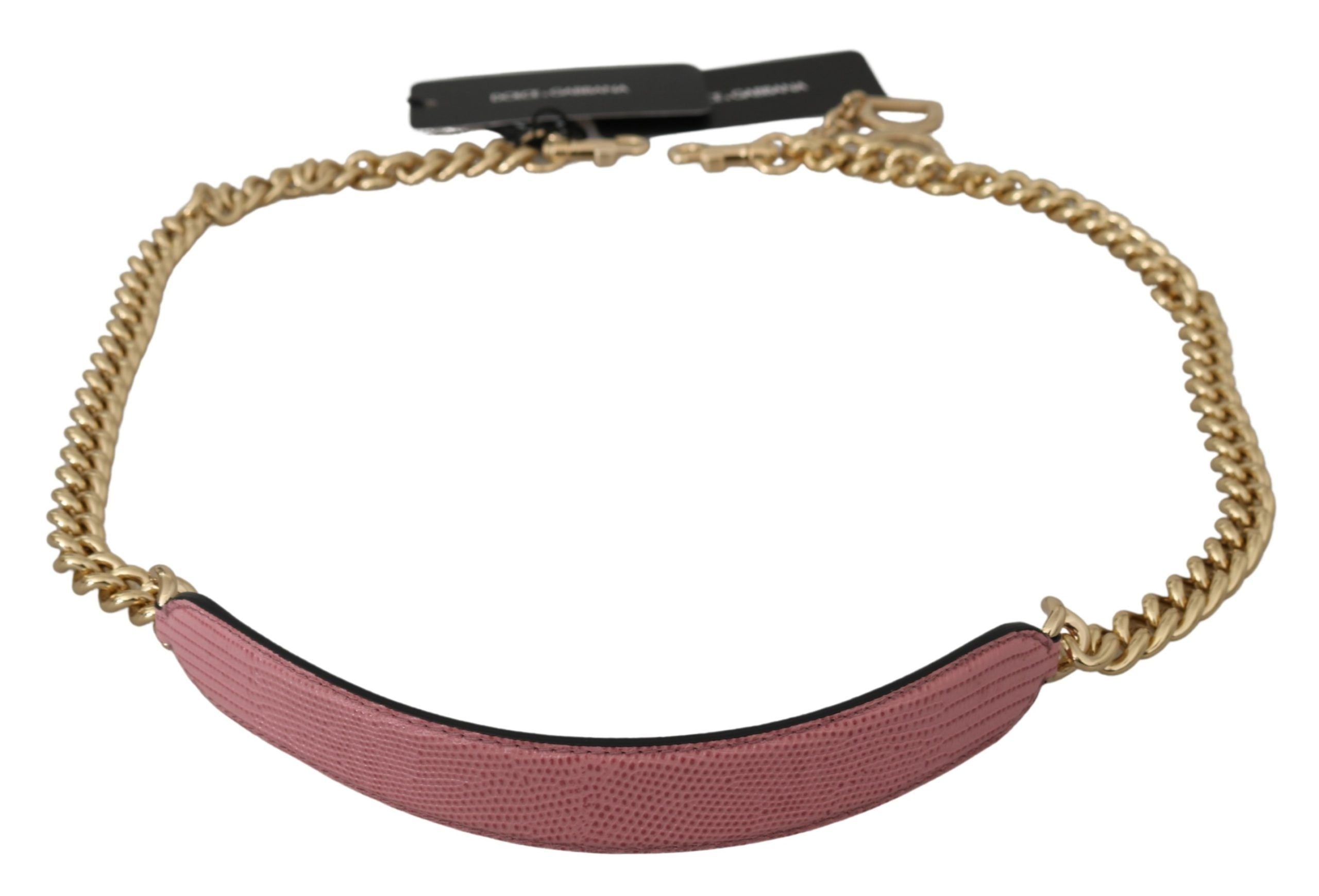Elegant Pink Gold Leather Shoulder Strap - ventzia