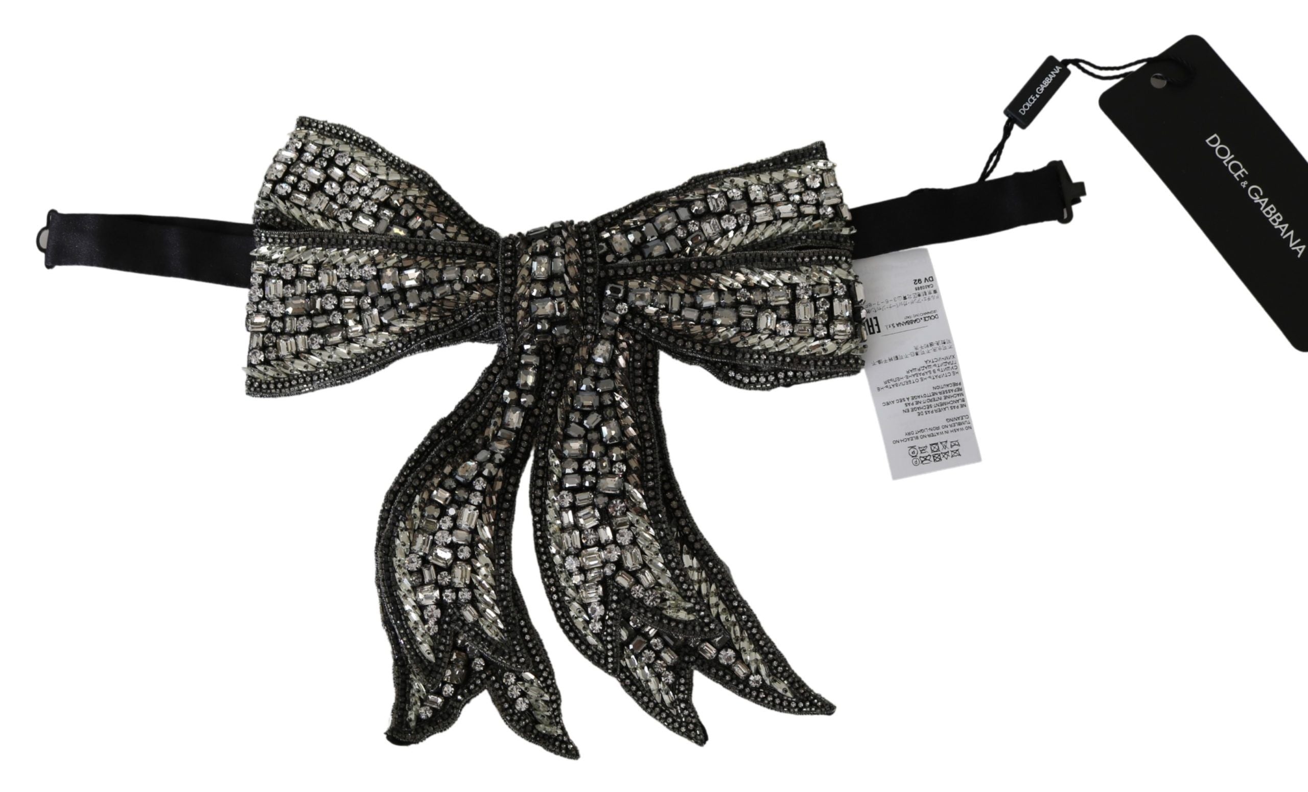 Elegant Silver Silk Bowtie - ventzia