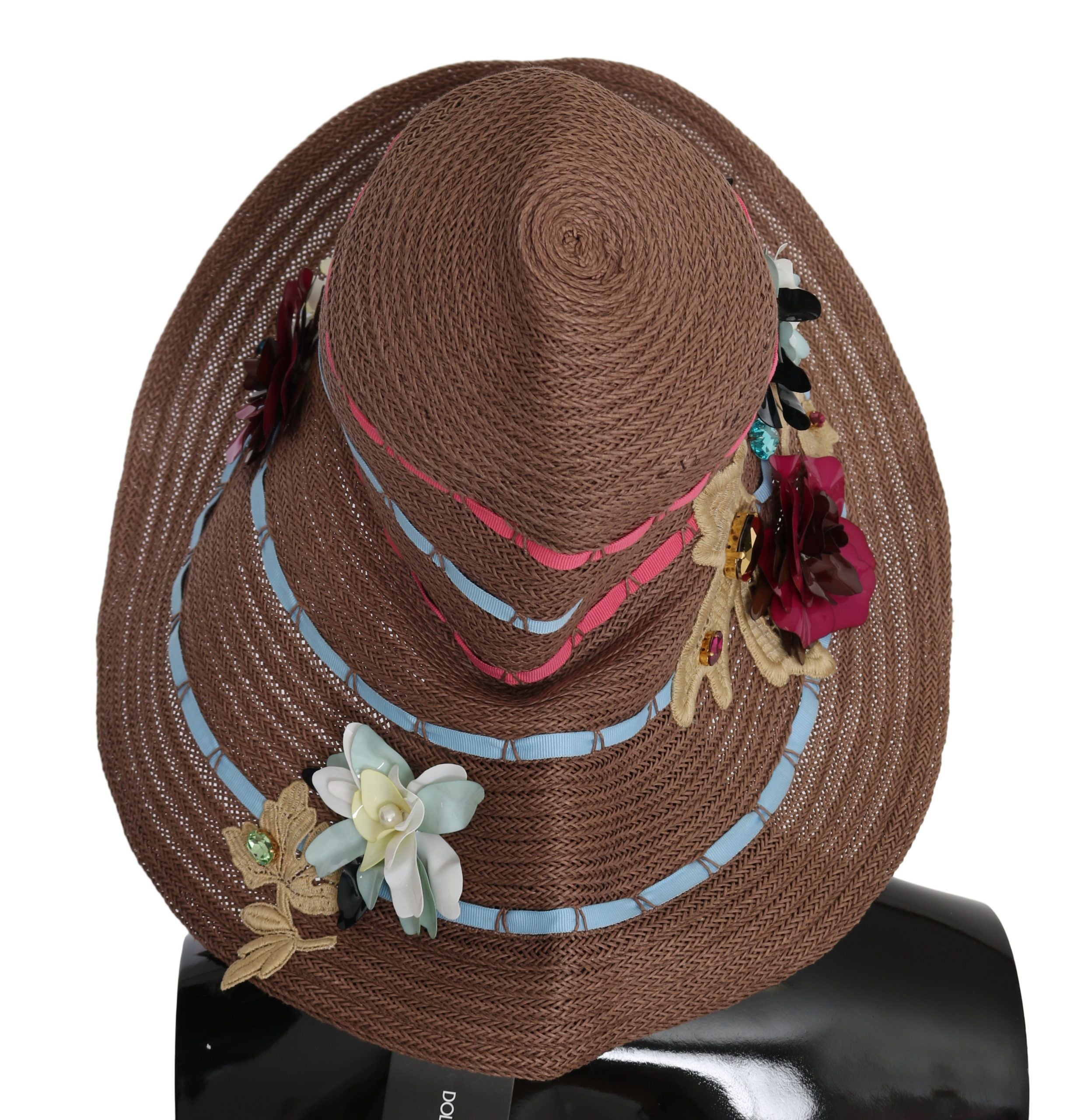 Elegant Floppy Straw Hat with Floral Accents - ventzia