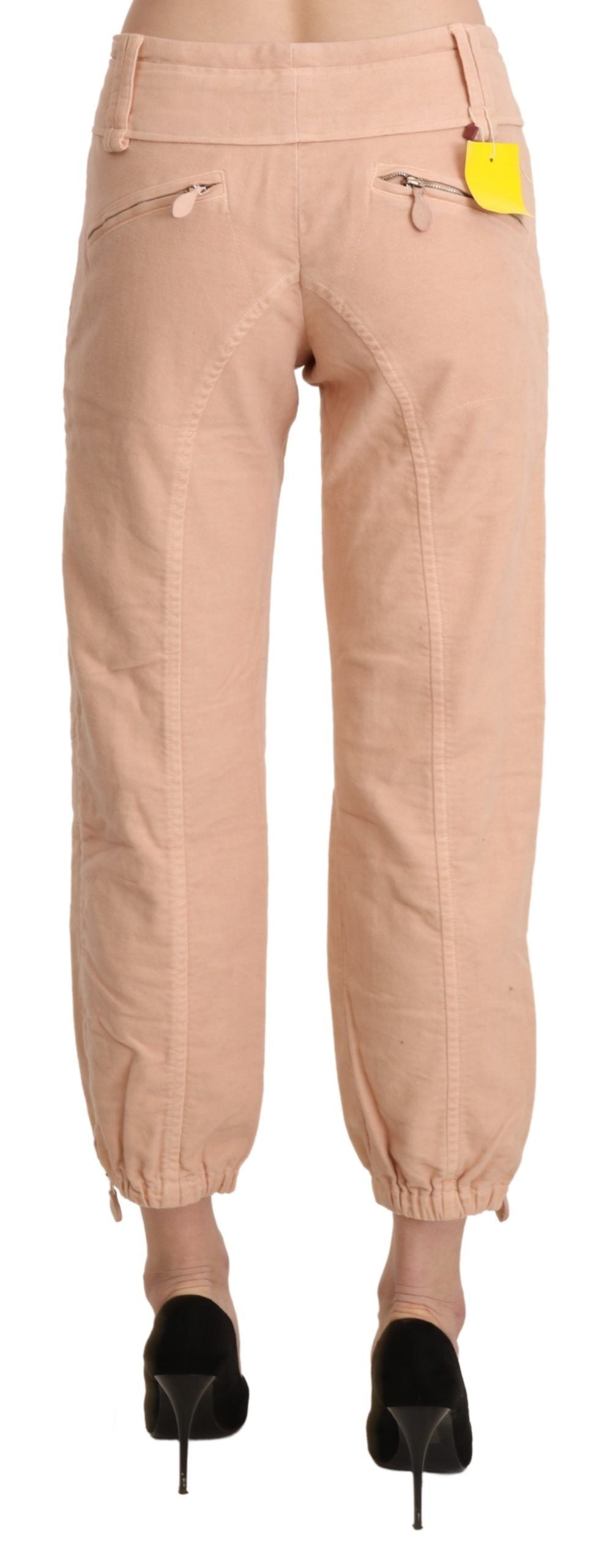 Chic Beige Cropped Cotton Pants - ventzia